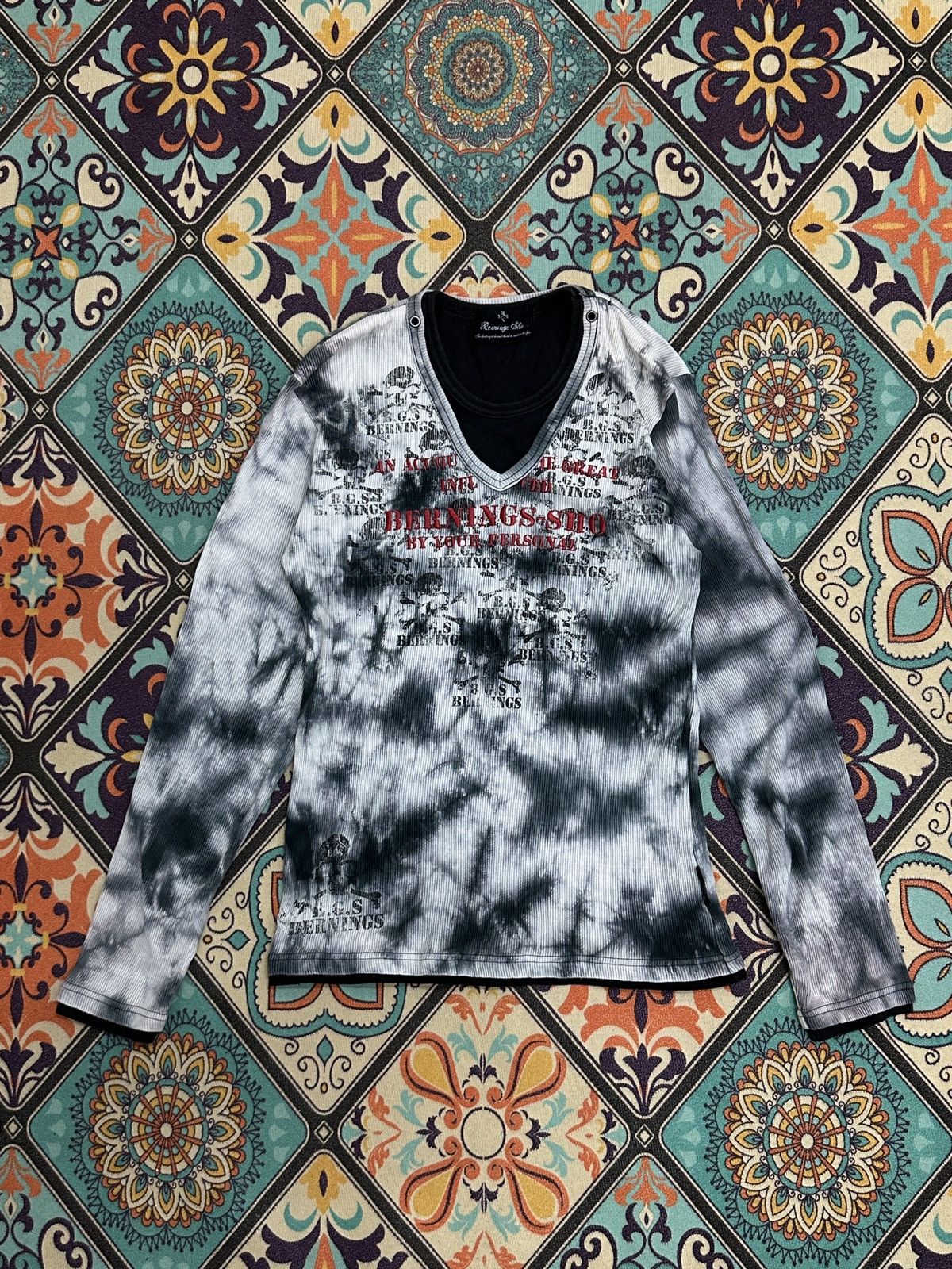 BERNINGS SHO Berning Sho Japan Poem Acid Wash L/S Shirt Size US M / EU 48-50 / 2 - 5 Thumbnail