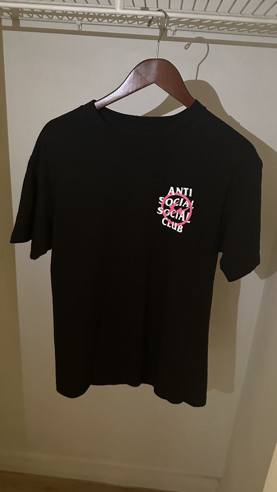 Anti Social Social Club × Fragment Design ASSCx Fragment T-Shirt Black Pink Lightning Bolt Size US M / EU 48-50 / 2 - 2 Thumbnail