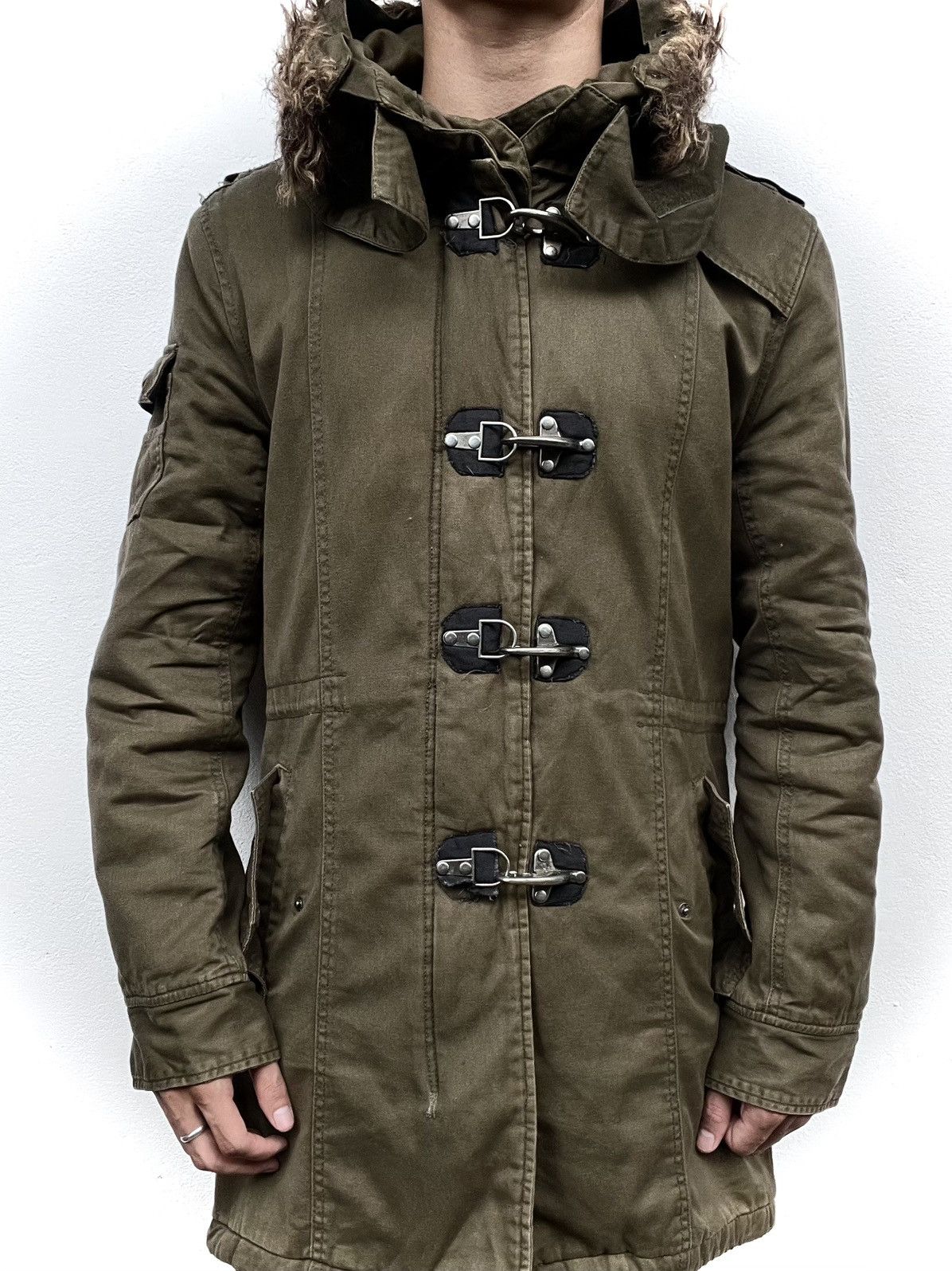 In The Attic 2000s In The Attic Avant-Garde Fur Military Jacket