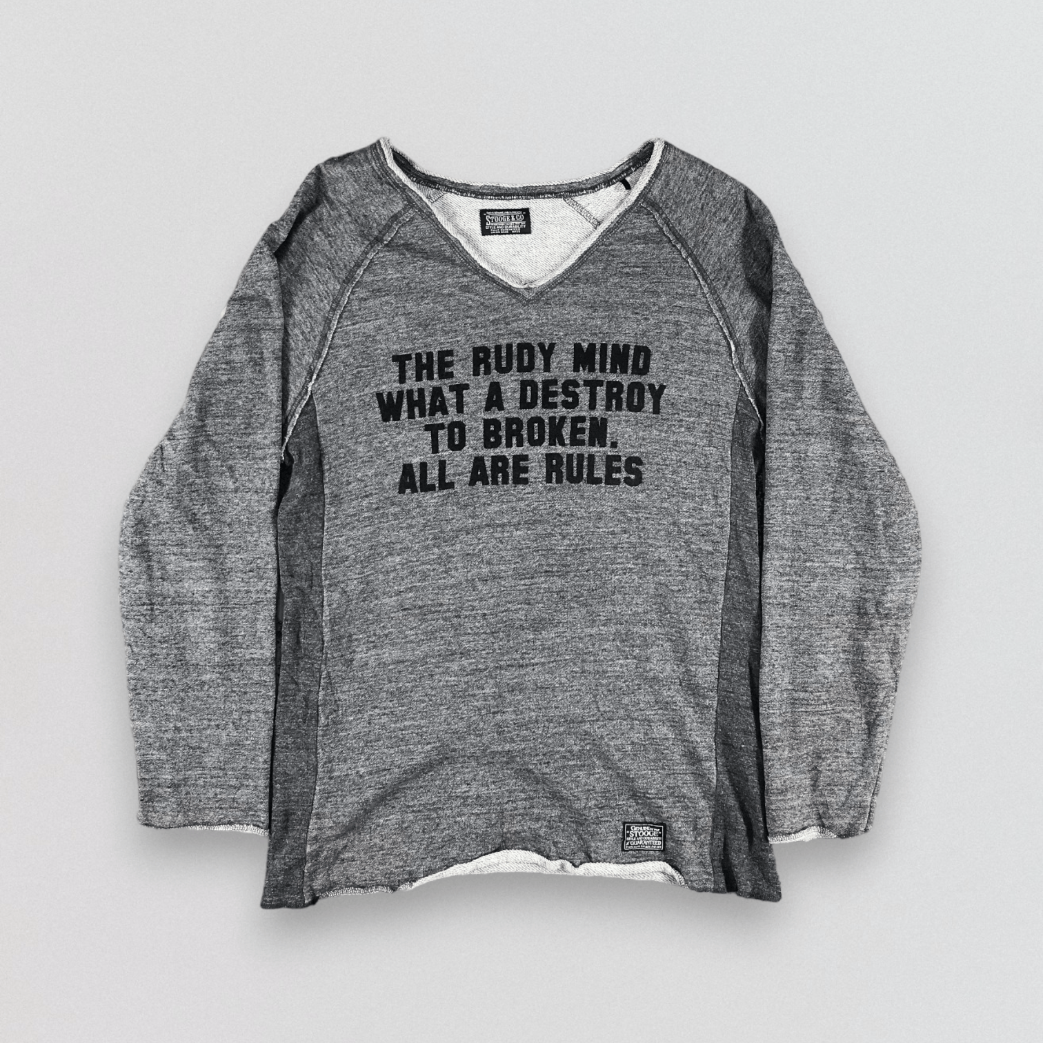 Japanese Brand Stooge & Co Thrashed Jumper Grey Sweatshirt F232 Size US M / EU 48-50 / 2 - 1 Thumbnail