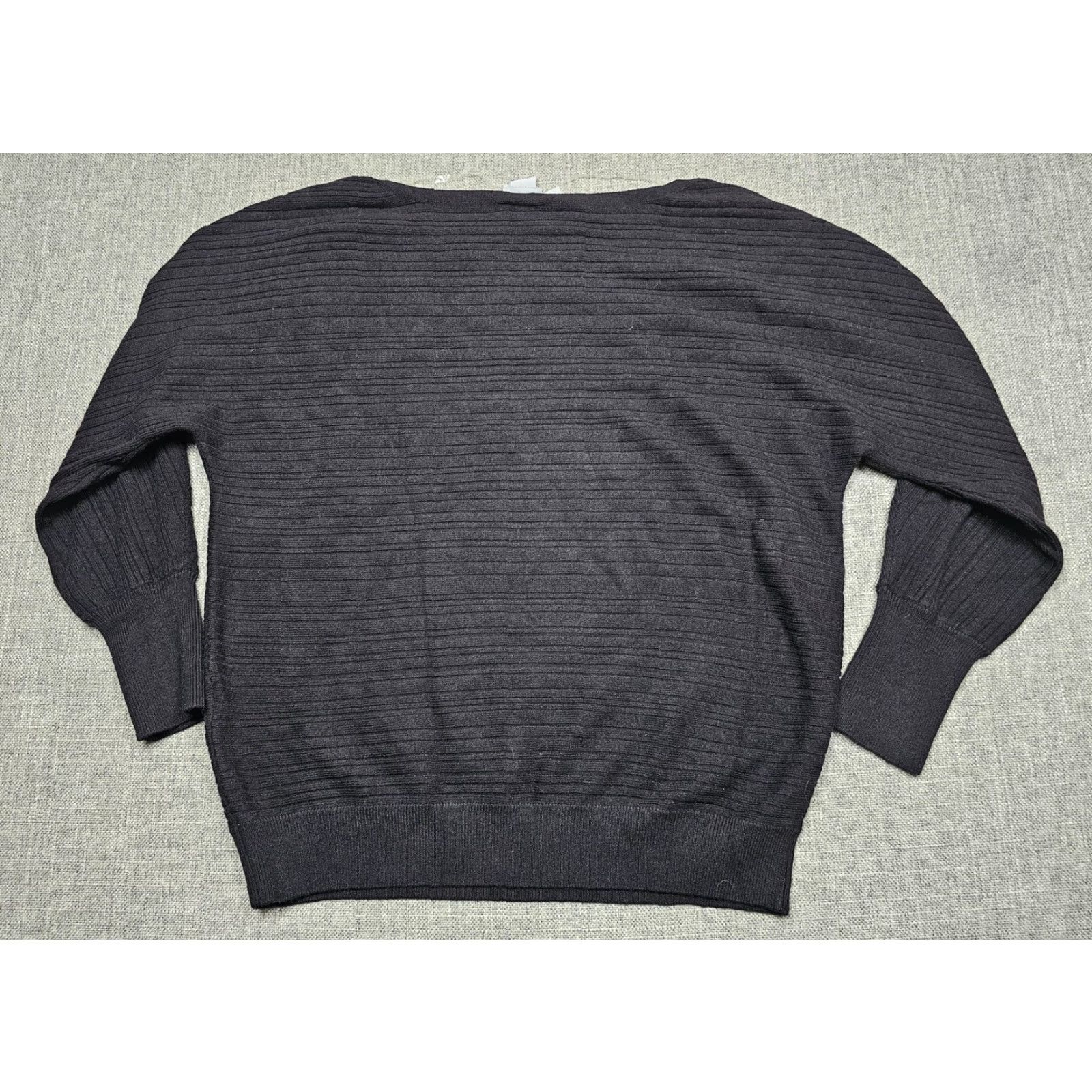 Vintage Chicos Sweater Womens Medium Black Modern Rib Detail Pullover Lightweight Shirt Size M / US 6-8 / IT 42-44 - 2 Thumbnail