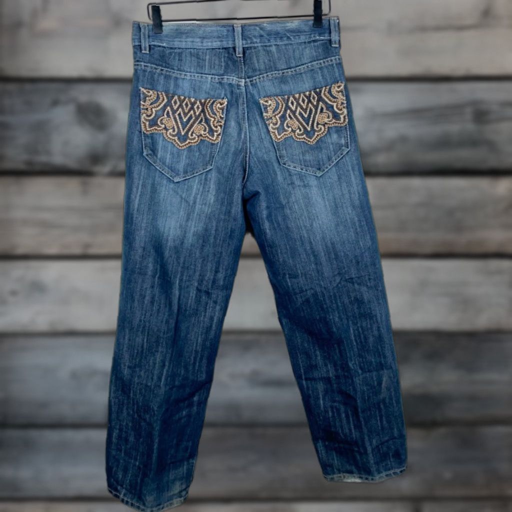 Avirex VINTAGE Avirex Jeans Baggy Straight Leg Men's 32 x 29 Blue Denim Embroidered Y2K Skater Regular 5-Pocket Denim Cotton Polyester Size US 32 / EU 48 - 1 Thumbnail