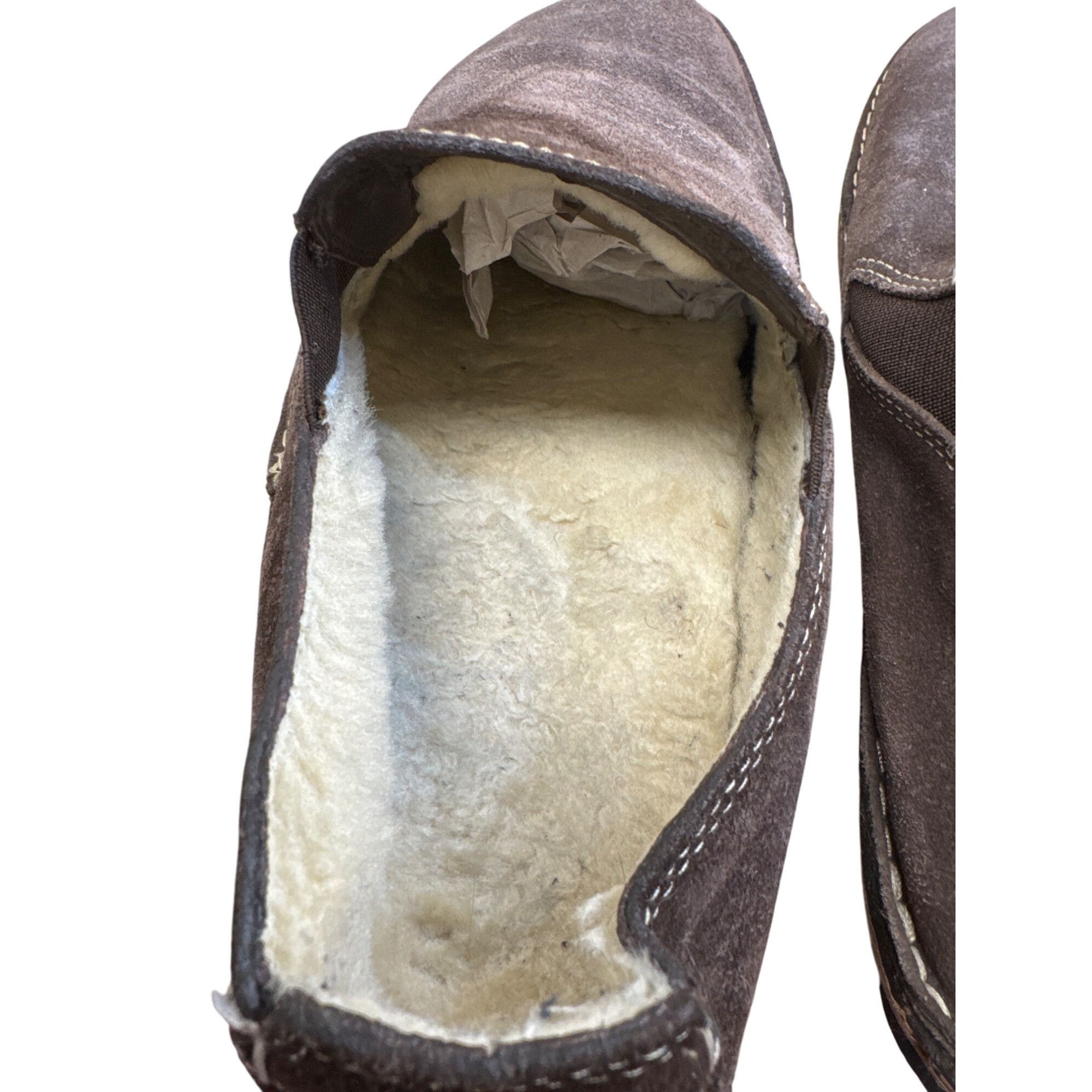 Cole Haan Cole Haan Mens Faux Fur Lined Brown Suede Slipon Loafers Siz Size US 9.5 / EU 42-43 - 10 Thumbnail