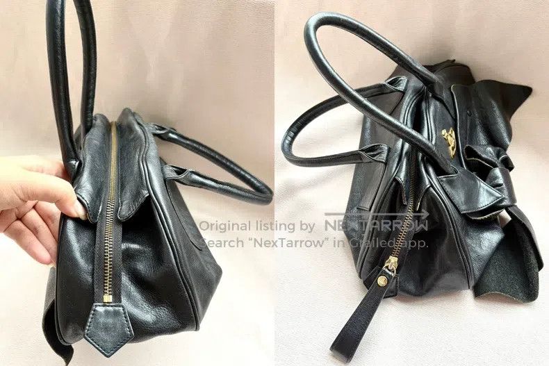 Vivienne Westwood Vivienne Westwood size os Vintage black bow waxed leather w Size ONE SIZE - 5 Thumbnail