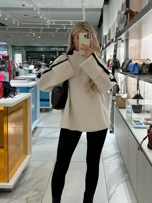 Japanese Brand × Vintage Fashion Patchwork Turtleneck Sweater For Women Size ONE SIZE - 3 Thumbnail