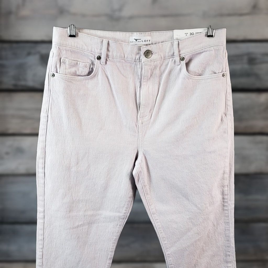 Loft VINTAGE? No — Ann Taylor LOFT Womens High Waist Straight Crop Jeans Sz 10 Light Purple Size 32" / US 10 / IT 46 - 1 Thumbnail