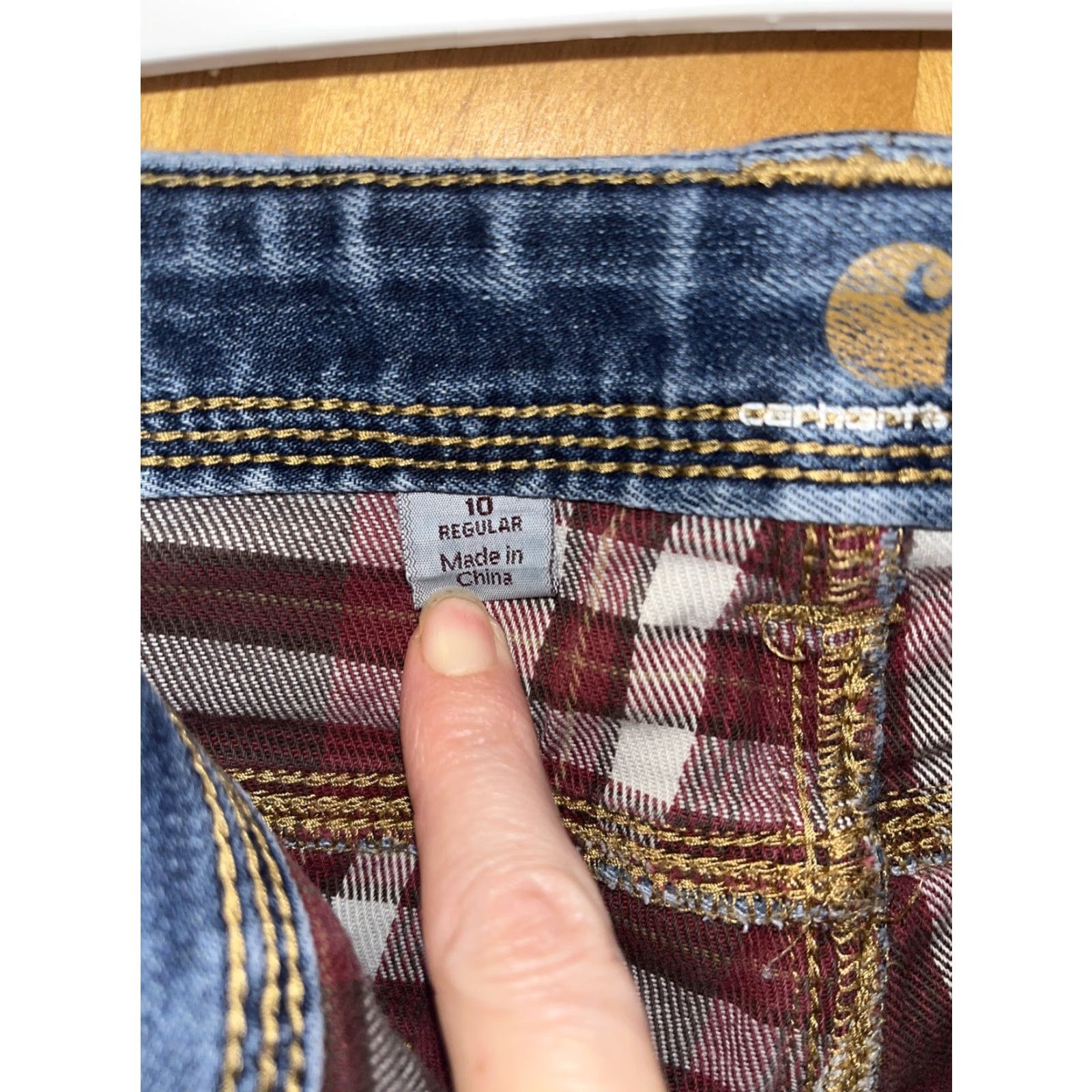 Carhartt Carhartt Women's Jean Pants Size 10 Relaxed Fit Flannel Lined Straight Leg Blue Denim Outdoor Hiking Camping Size 32" / US 10 / IT 46 - 4 Thumbnail