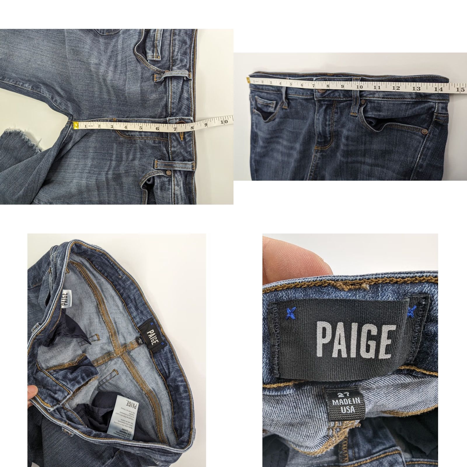 Paige Paige Verdugo Jeans Ankle Blue 27 Skinny Women Denim Raw Hem Belt Loops 5-Pocket Made in USA Size 27" / US 4 / IT 40 - 8 Thumbnail