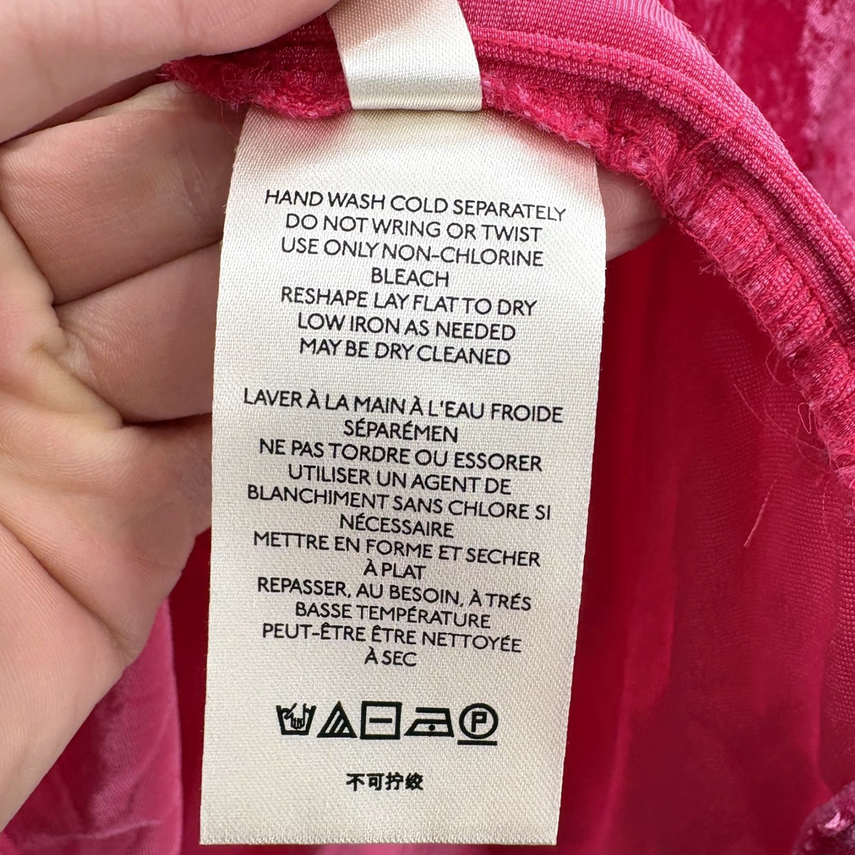 Vintage Pilcro The Hadley Velvet Button-Down Shirt Womens 14 Pink Relaxed Shirt Size XL / US 12-14 / IT 48-50 - 7 Thumbnail