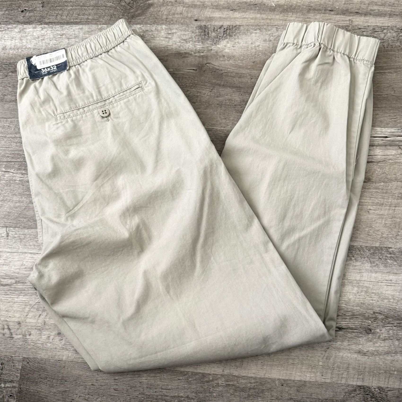 Cremieux Cremieux Joggers Mens 36x32 Beige Solid The Weekend Pant Cotton Elastic Waist Pockets Tapered Regular -Adult- Mens Size US 36 / EU 52 - 6 Thumbnail