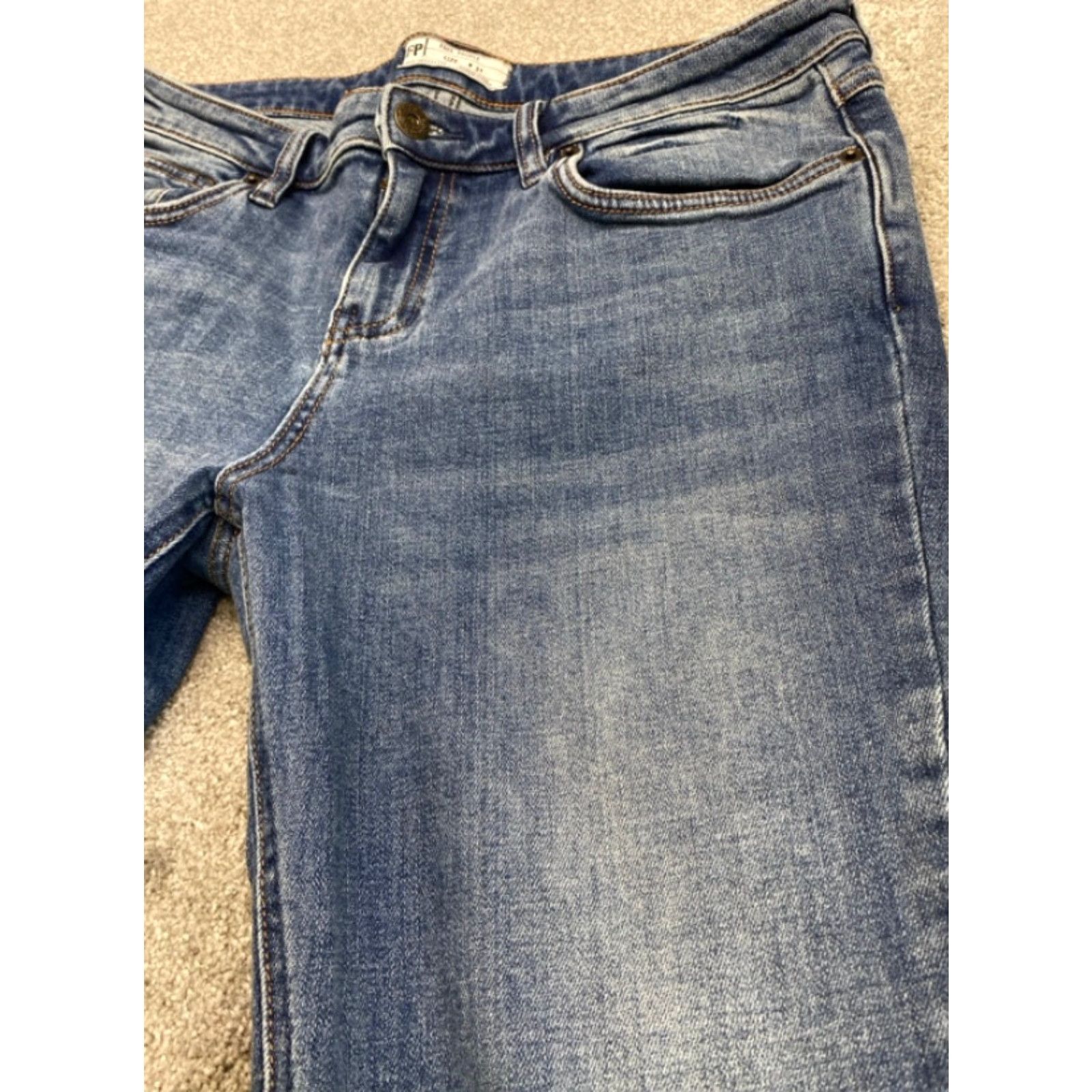 Free People Free People Jeans Women 31 x 30 Blue Denim Straight Leg Raw Hem 5801 Size 24" / US 00 / IT 34 - 5 Thumbnail