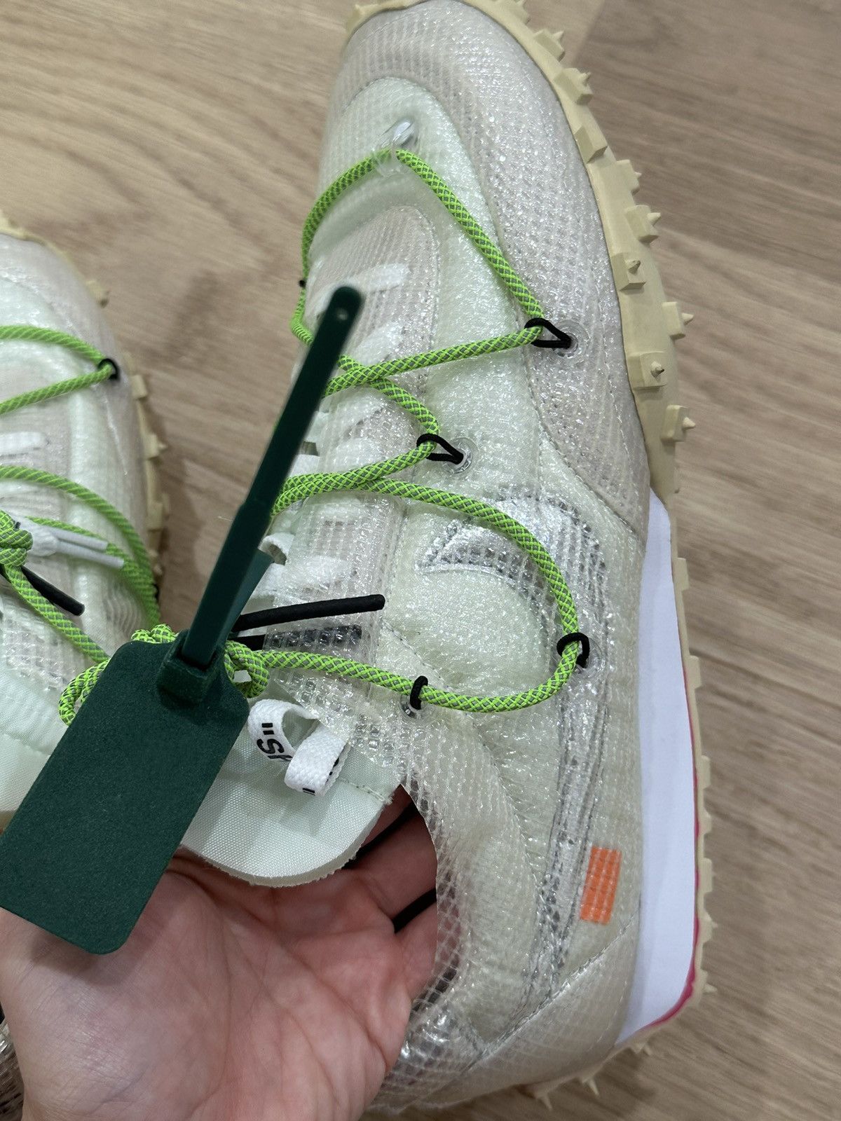 Nike × Off-White Men’s Nike x Off-White Waffle Racer ‘Electric Green’ Size US 11.5 / EU 44-45 - 11 Thumbnail