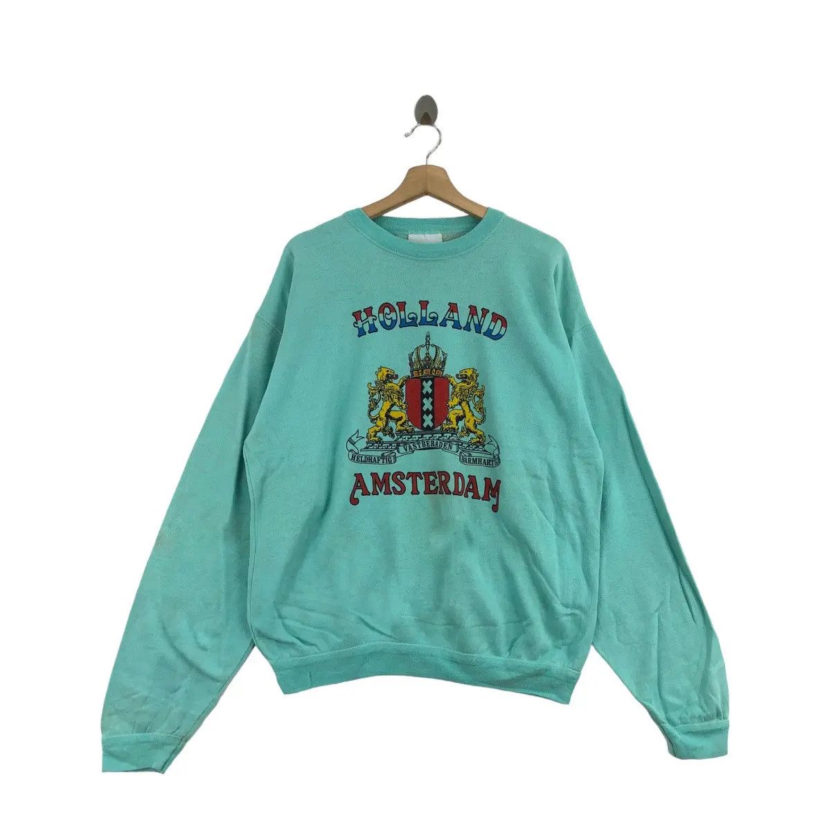 Vintage Vtg 90’ AMSTERDAM HOLLAND CREST Motto Sweatshirt Collegiate Size XL / US 12-14 / IT 48-50 - 1 Thumbnail