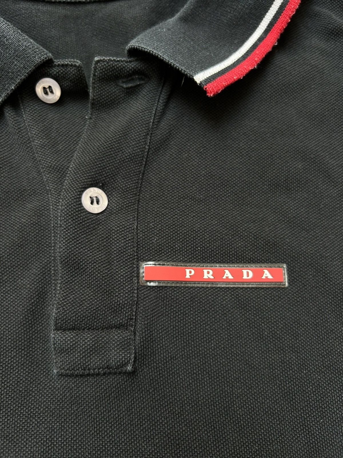 Prada Prada red tab polo shirt black luxury Size US XL / EU 56 / 4 - 3 Thumbnail