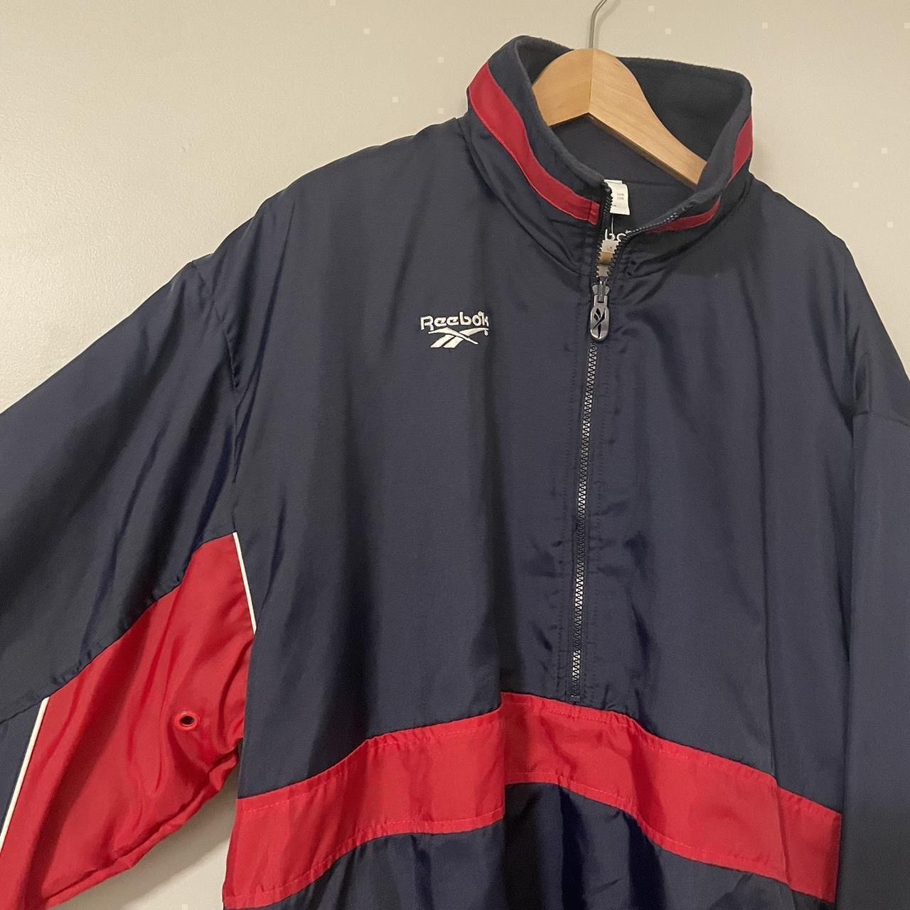 Reebok Vintage 90’s Reebok Fleece-lined 1/4-zip REVERSIBLE Jacket! Size US XL / EU 56 / 4 - 4 Thumbnail