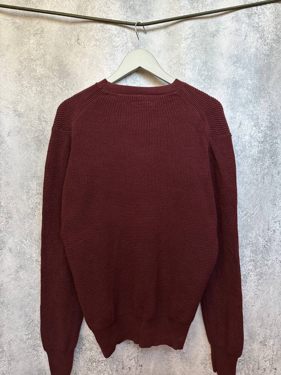 Allsaints ALLSAINTS Rias Crew Waffle Knit Sweater Burgundy Pullover Size US L / EU 52-54 / 3 - 3 Thumbnail
