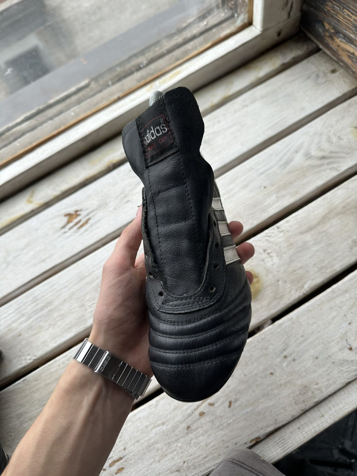 Adidas 🚨RARE ADIDAS 1996 WORLD CUP UNISEX BLACK LEATHER FOOTBAL Size US 5 / EU 37 - 13 Thumbnail