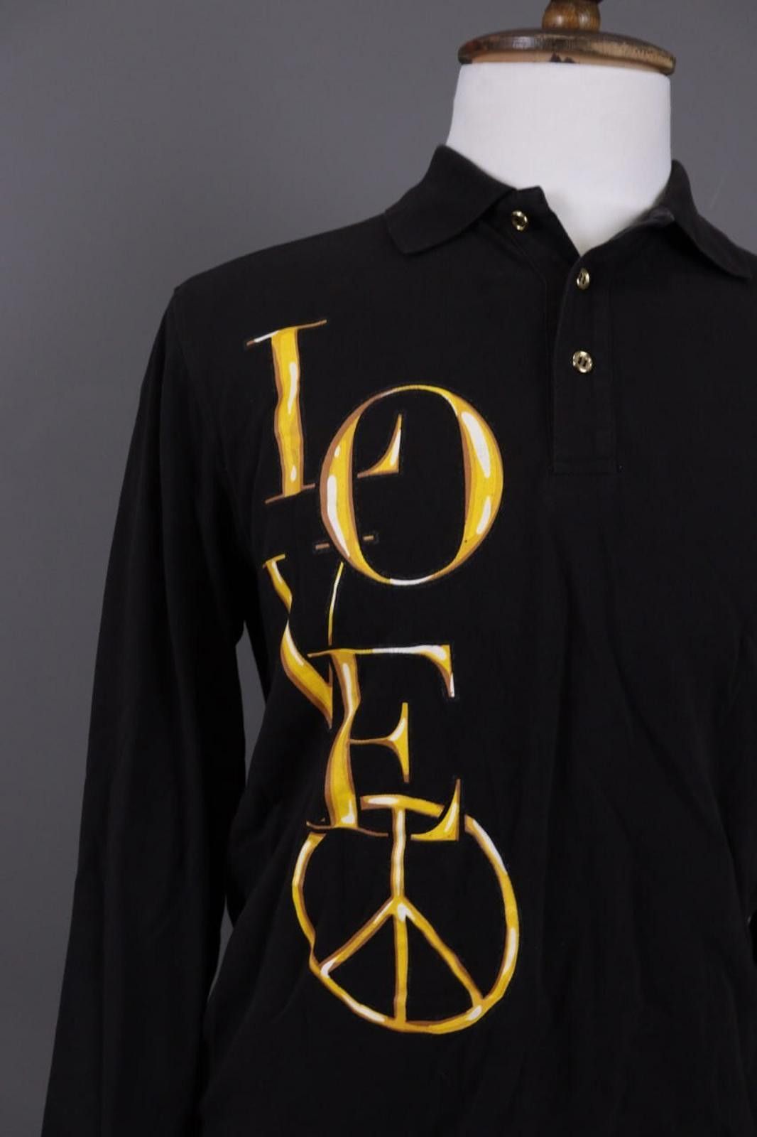 Moschino Love Moschino Black Big Gold Logo Polo Shirt Size M Size US L / EU 52-54 / 3 - 3 Thumbnail