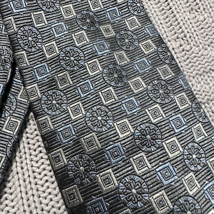 Nordstrom Nordstrom silver monotone geometric Italian silk tie Size ONE SIZE - 2 Thumbnail