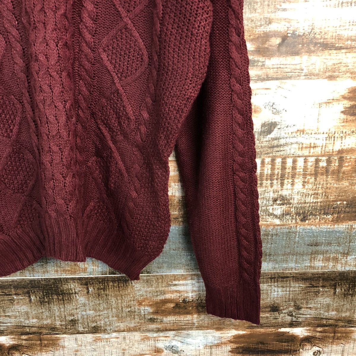 Aran Isles Knitwear × Japanese Brand Lazy Hazy Planet Red cable Knitwear #A1282 Size US M / EU 48-50 / 2 - 8 Thumbnail