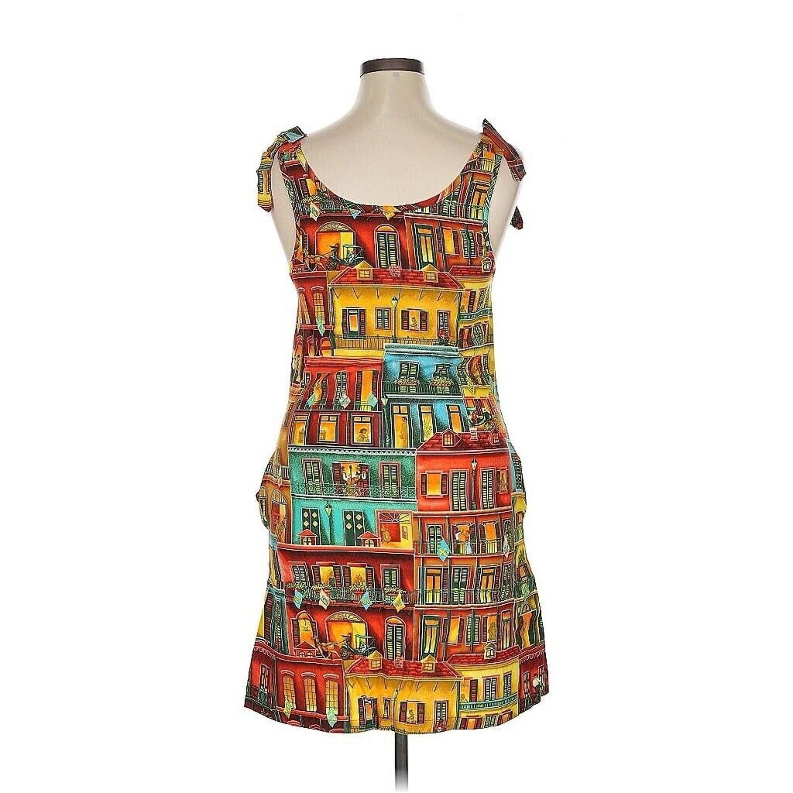Designer NWT Boyou Wear New Orleans Window Jazz Print Dress XS Size XS / US 0-2 / IT 36-38 - 2 Thumbnail
