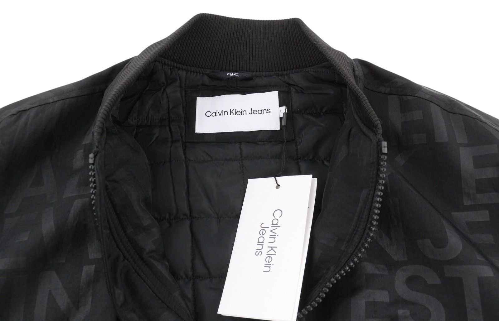 Calvin Klein S Black Logo Print Insulated Loose Fit Bomber 86394 Size US S / EU 44-46 / 1 - 12 Thumbnail