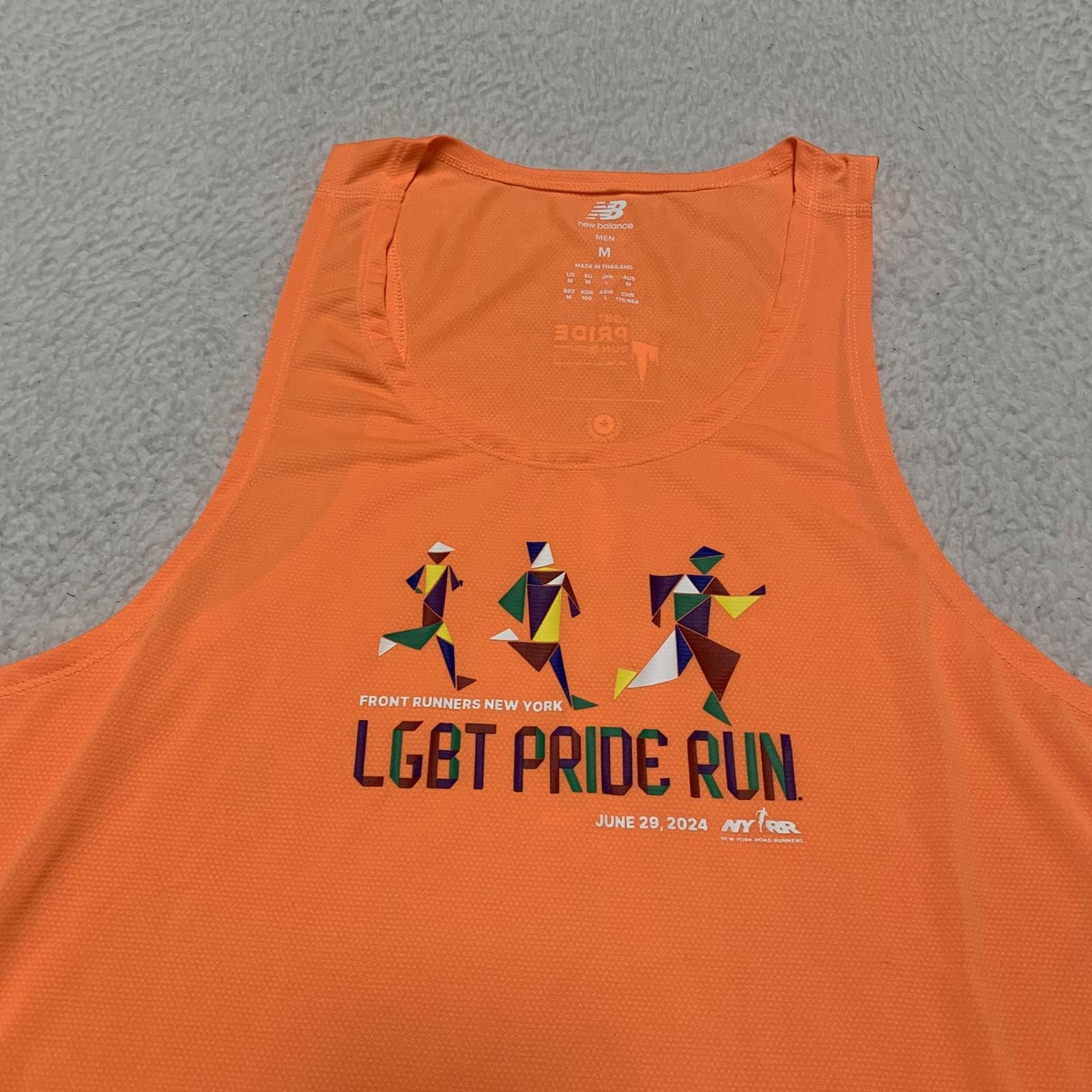 New Balance New Balance Men's Medium Orange Pride Run Tank Top Size ONE SIZE - 3 Thumbnail
