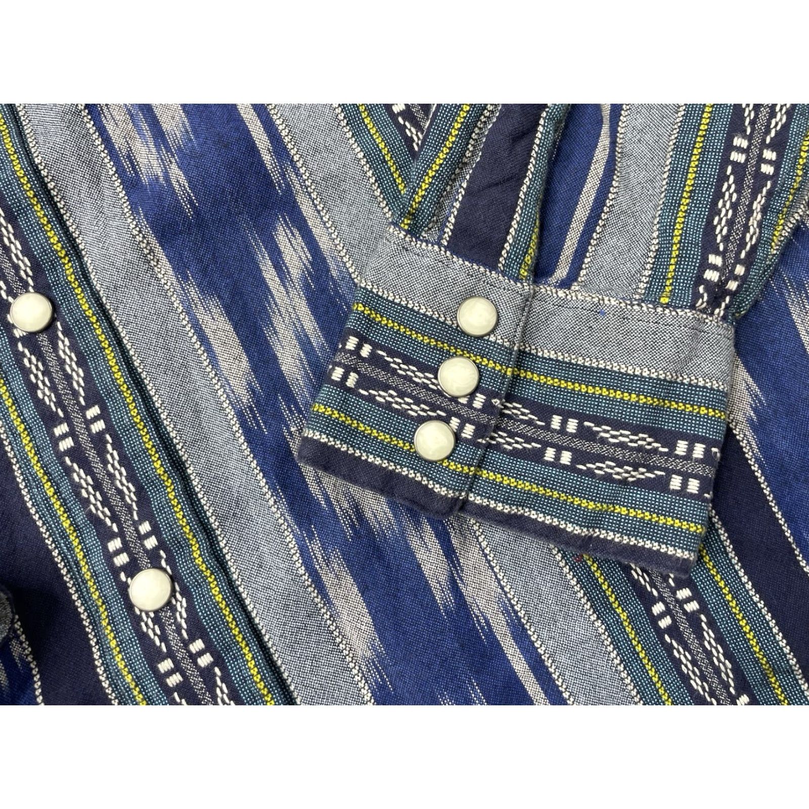 Polo Ralph Lauren VINTAGE Polo Ralph Lauren Men’s Shirt Large Blue Western Navajo Aztec Pearl Snap Pocket Shirt Size US L / EU 52-54 / 3 - 5 Thumbnail
