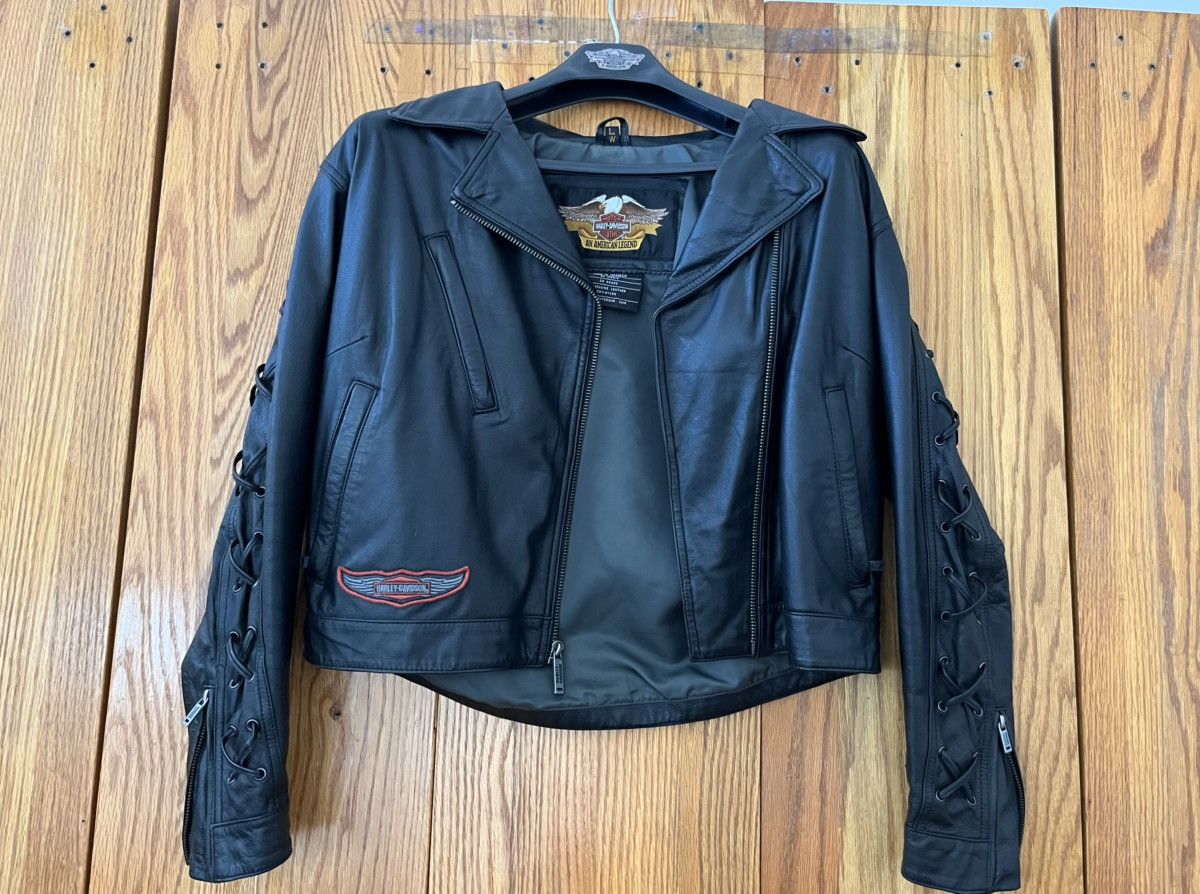 Harley Davidson Mint NOS 2002 Harley-Davidson Hacienda Leather Jacket Sz LW Size L / US 10 / IT 46 - 3 Thumbnail