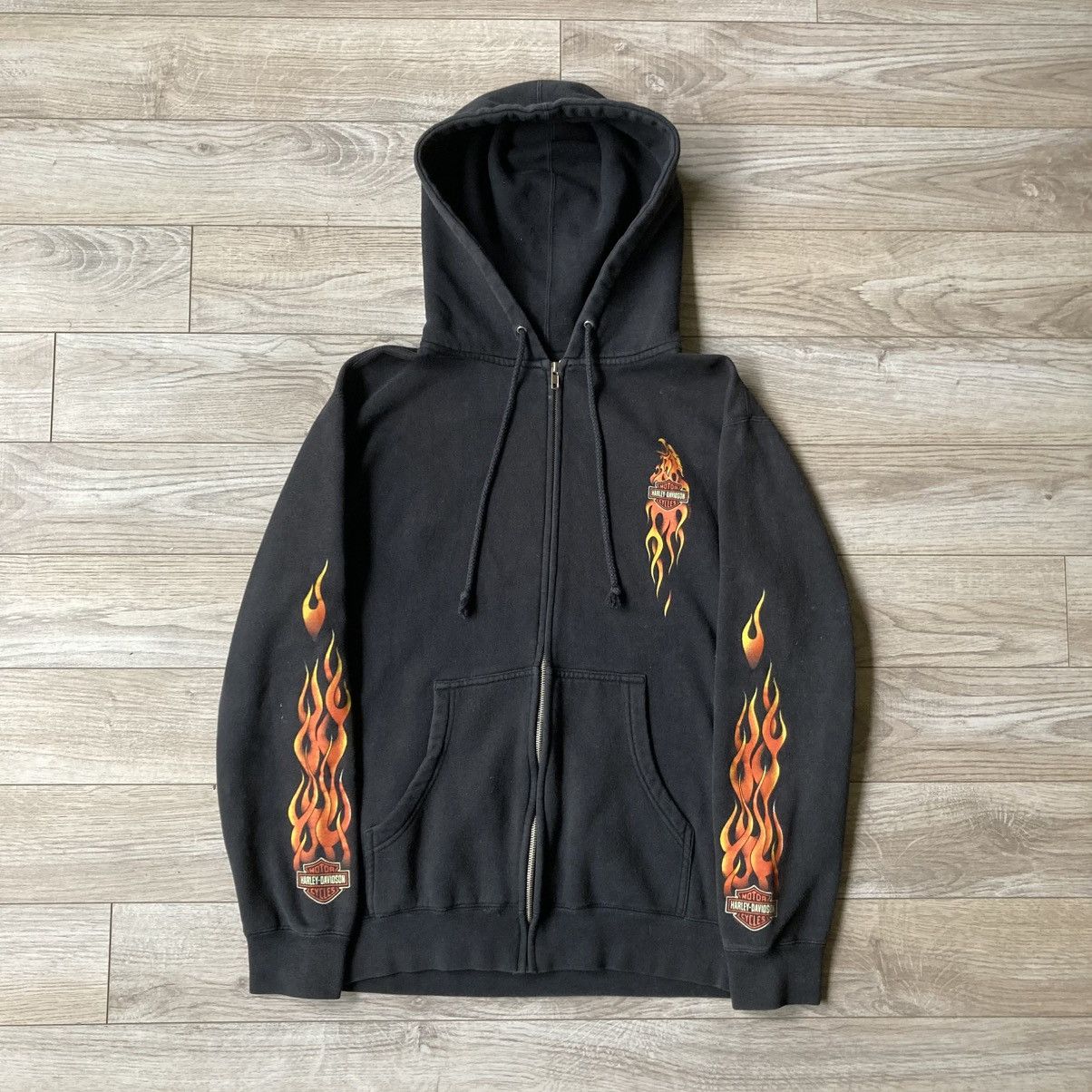 Harley Davidson Flames Hoodie | Grailed