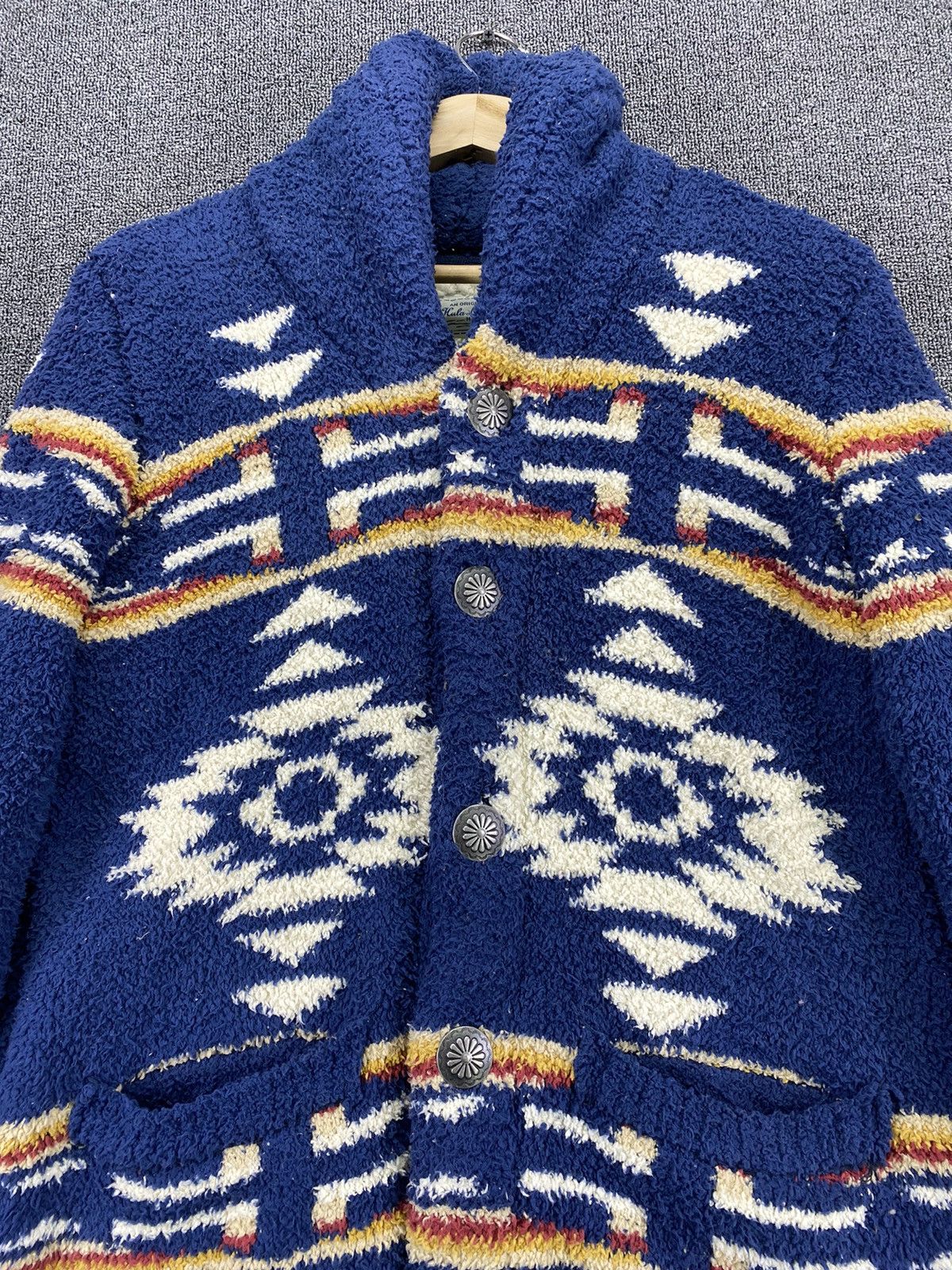 Japanese Brand Vintage Kula Lani Hawaii Navajo Style Fleece Jacket Size L / US 10 / IT 46 - 4 Thumbnail