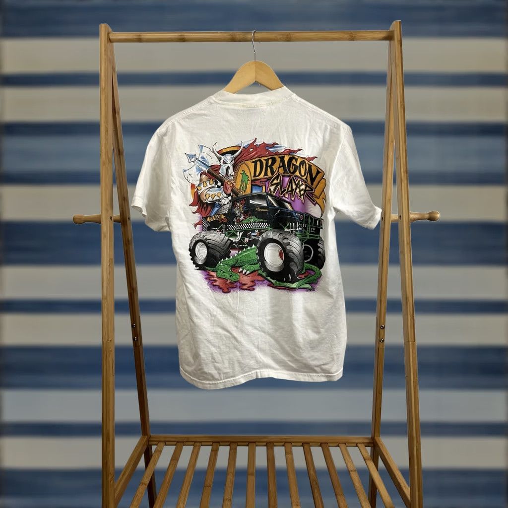 Hanes RARE VTG Kreg Christensen Dragon Slayer Monster Truck T-Shirt Size M White Men Size US M / EU 48-50 / 2 - 1 Thumbnail