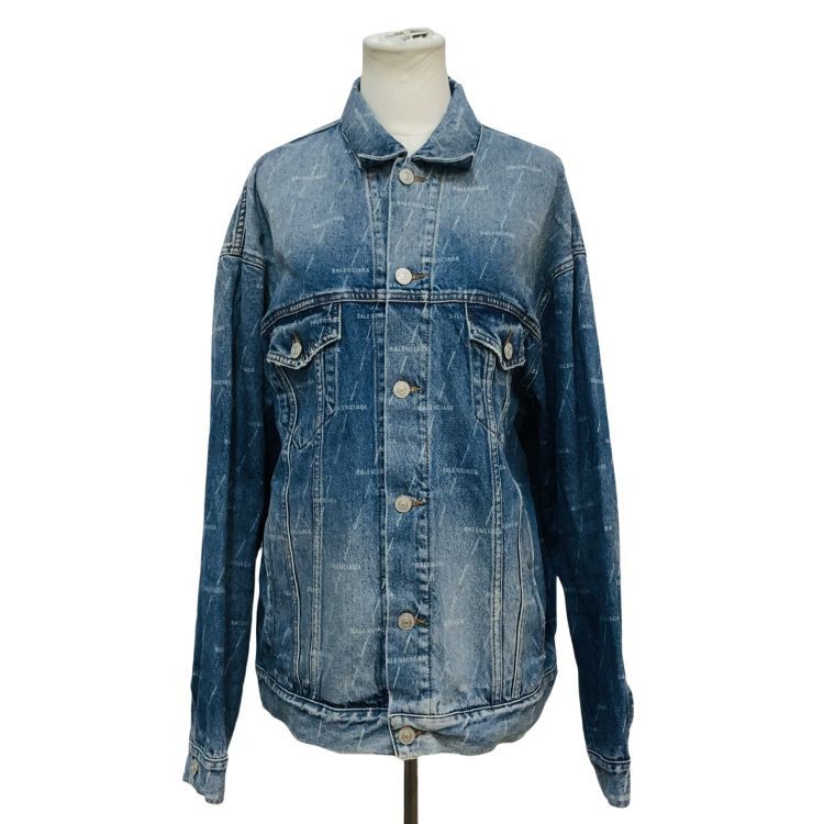 Balenciaga Balenciaga Logo Print Denim Jacket Size 34 Size XS / US 0-2 / IT 36-38 - 1 Thumbnail