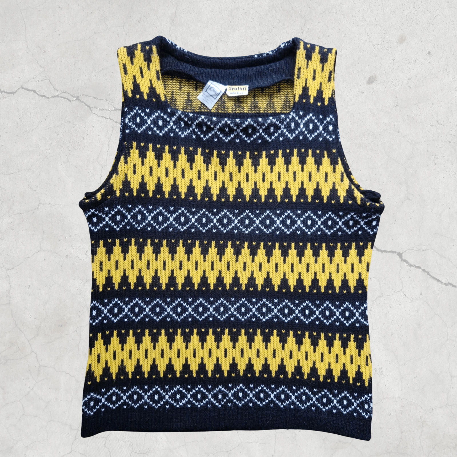 Retrofit × Vintage Vintage Dralon Knitted Vest - 90s Nordic Tank Top Size S / US 4 / IT 40 - 1 Thumbnail