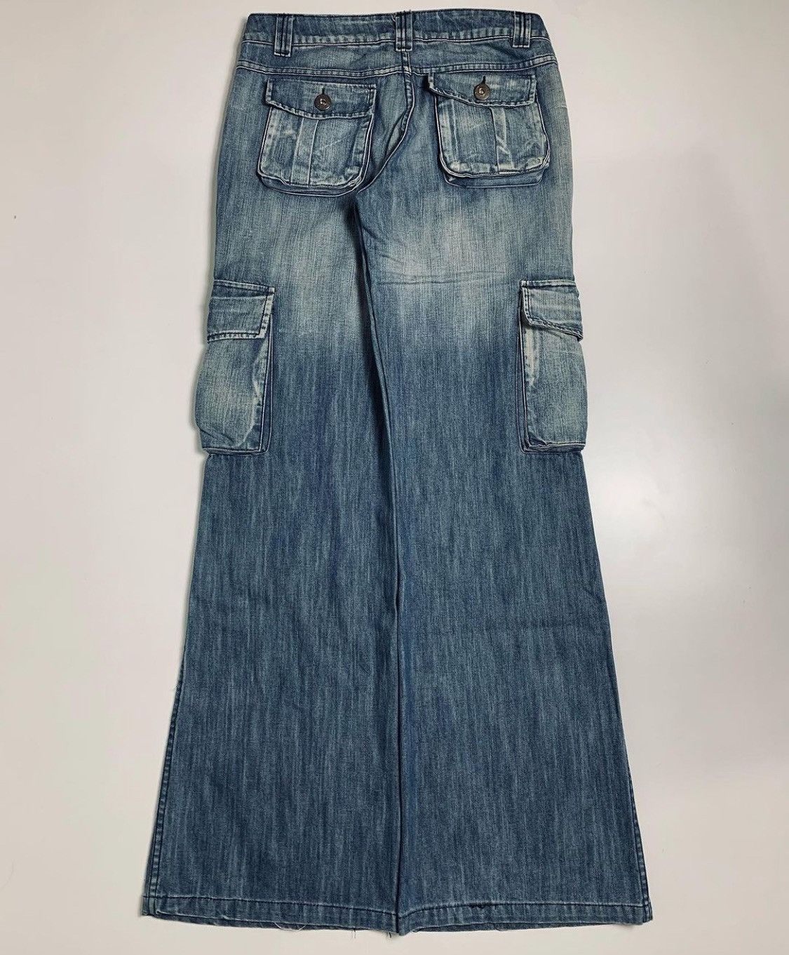 Japanese Brand × Le Grande Bleu (L.G.B.) Flared wide OPERA 3D Cargo jeans Size US 31 - 3 Thumbnail