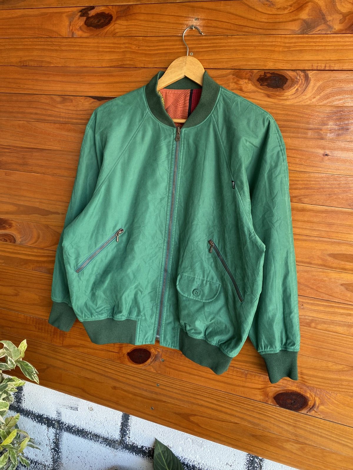 Japanese Brand Vintage Japanese Reversible Bomber Green Flight Jacket Size US L / EU 52-54 / 3 - 14 Thumbnail