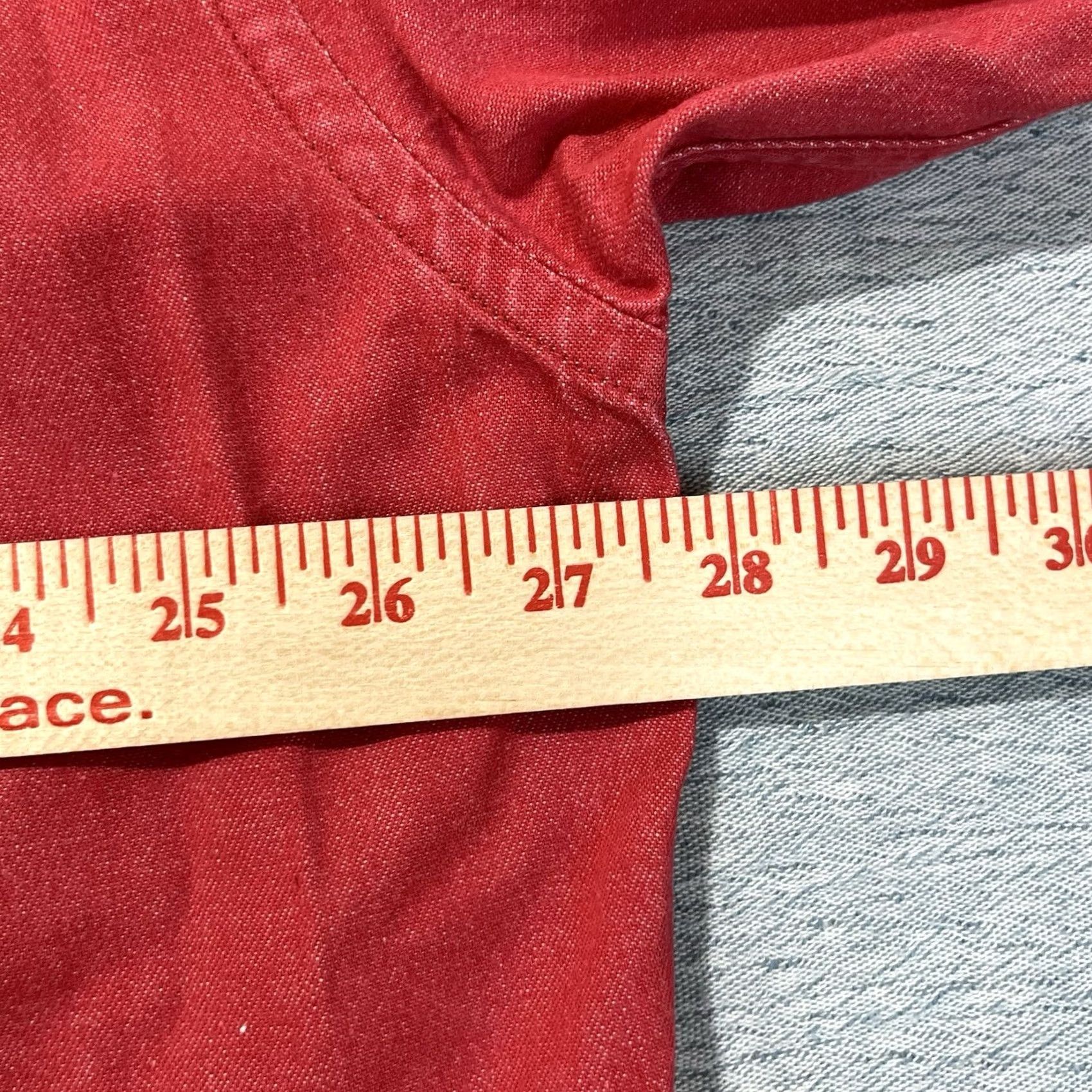 Lands' End VINTAGE Lands' End Heavyweight Cotton Work Shirt Men Solid Red XL Long Sleeve Button-Down Collar Size US XL / EU 56 / 4 - 7 Thumbnail