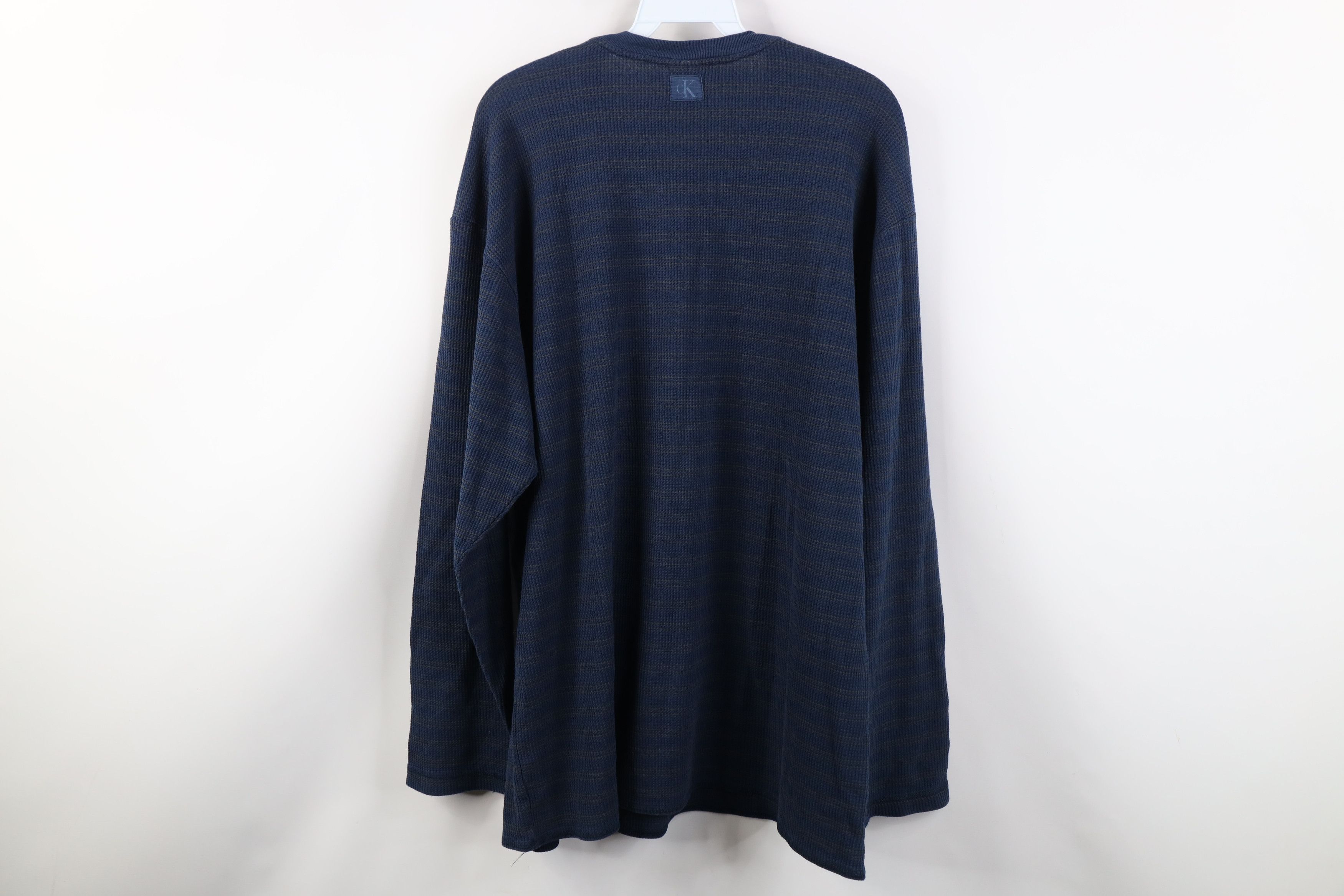 Calvin Klein Vintage 90s Y2K Calvin Klein Waffle Knit Long Sleeve T-Shirt Size US L / EU 52-54 / 3 - 10 Thumbnail