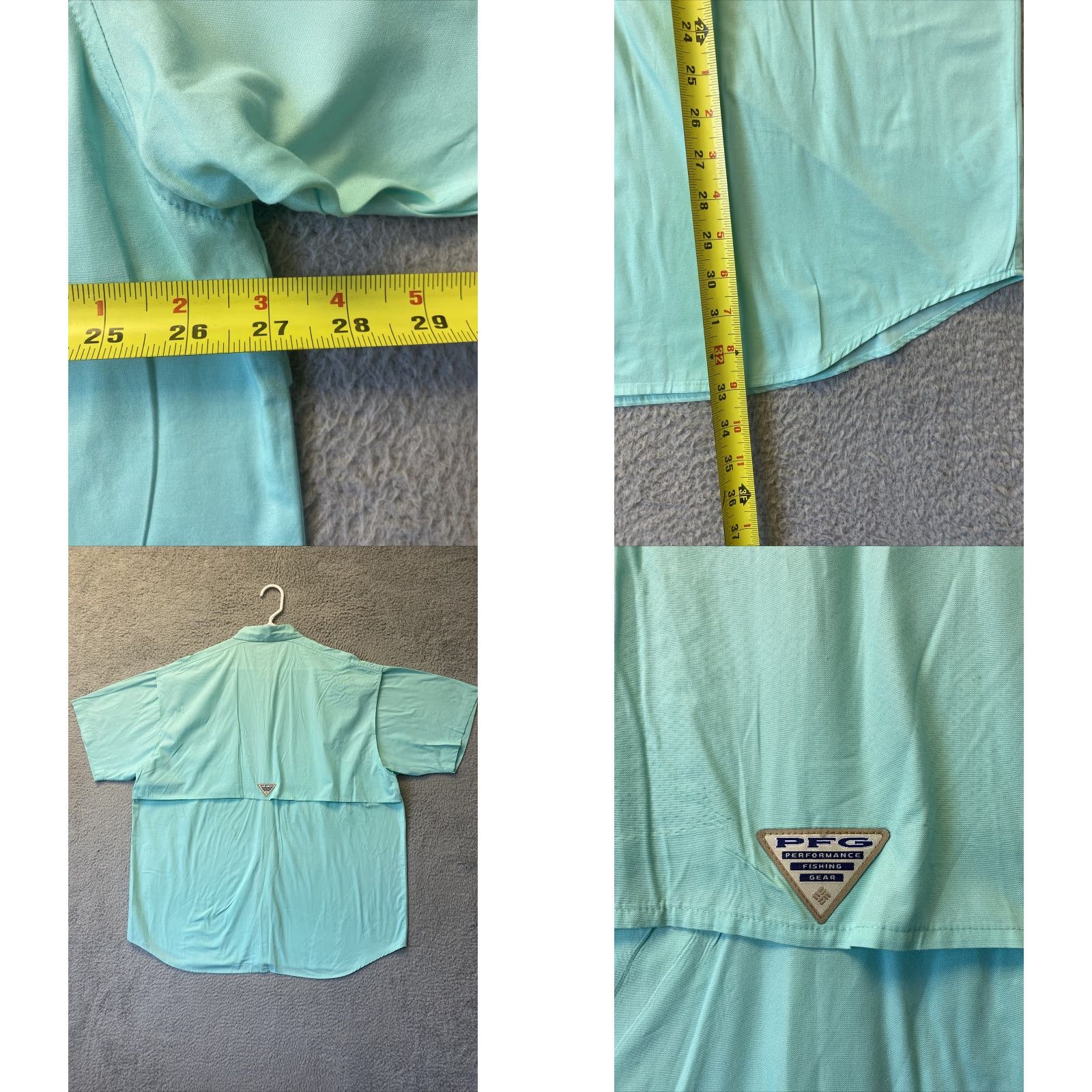 Altea Columbia Shirt Men's PFG Button-Down XL Teal Performance Fishing Gear /59-43 Short Sleeve Col l ar Button-Up Logo All Seasons Breathable Mens Size US XL / EU 56 / 4 - 8 Thumbnail