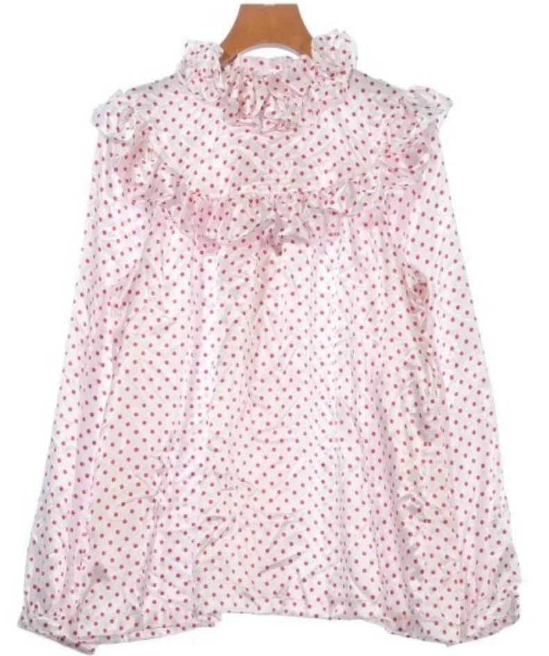 Comme Des Garcons Long sleeves with red polka-dot lace col