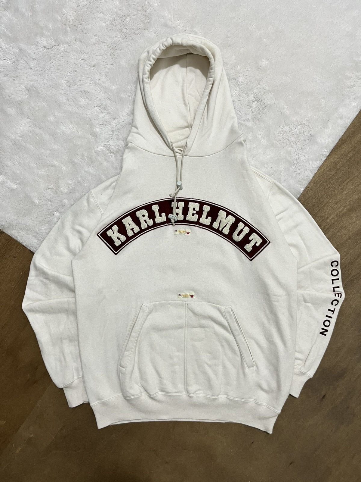 Karl Helmut Karl Helmut Pink House Vintage Spellout Arch Logo Hoodie Size US XL / EU 56 / 4 - 1 Thumbnail