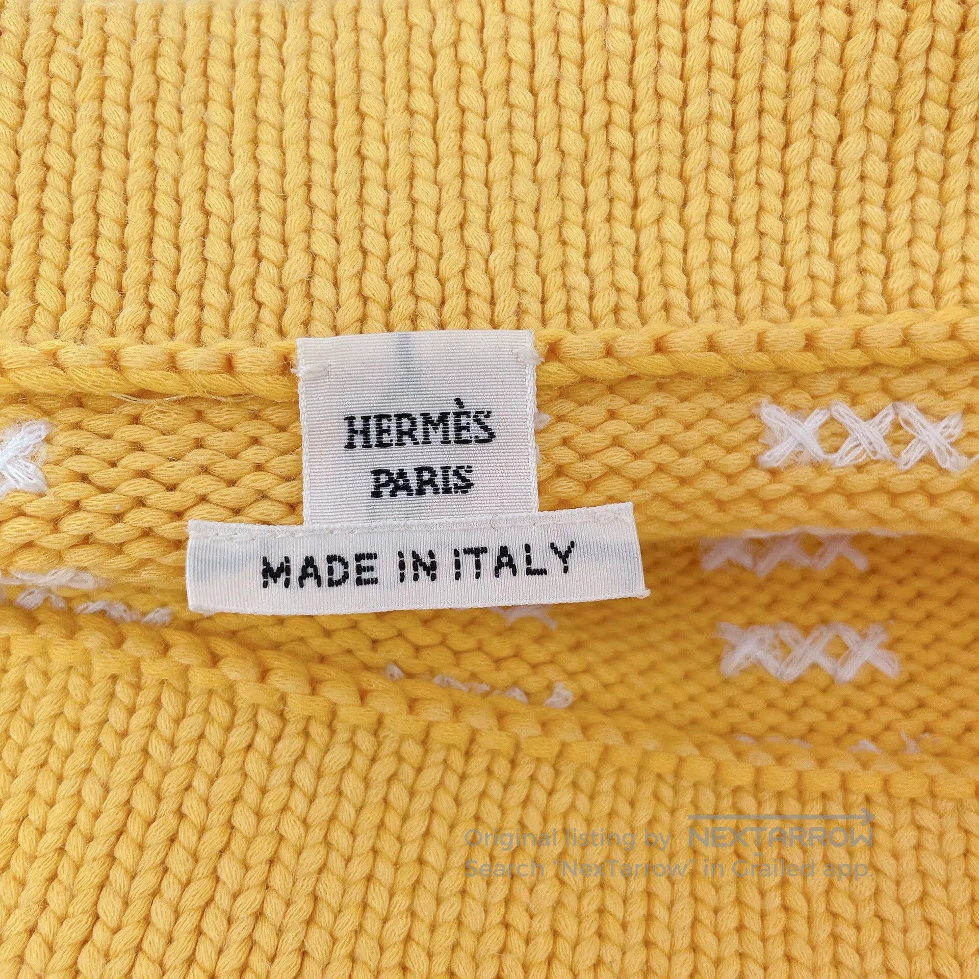 Hermes Hermes Yellow White Knit Top. Size M / US 6-8 / IT 42-44 - 6 Thumbnail
