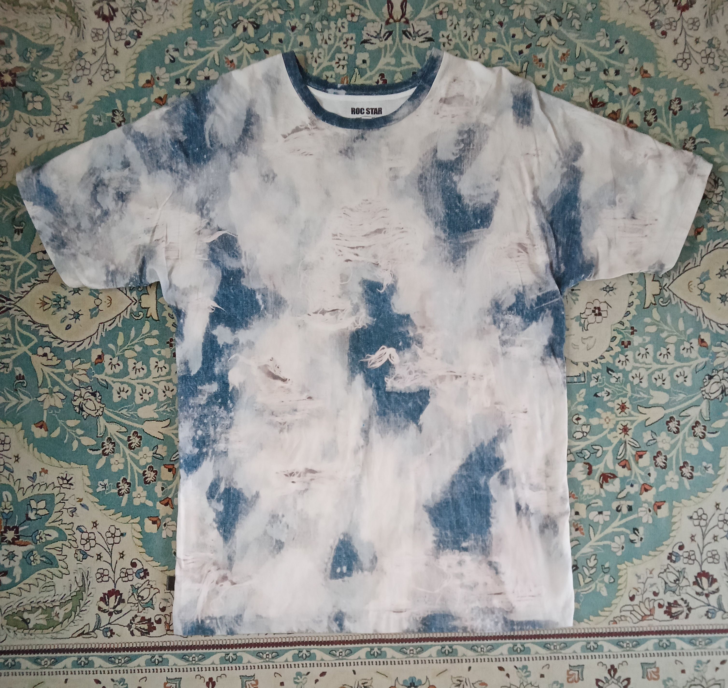 Japanese Brand Roc Star Very Rare Distressed Denim Design T Shirt Size US L / EU 52-54 / 3 - 1 Thumbnail