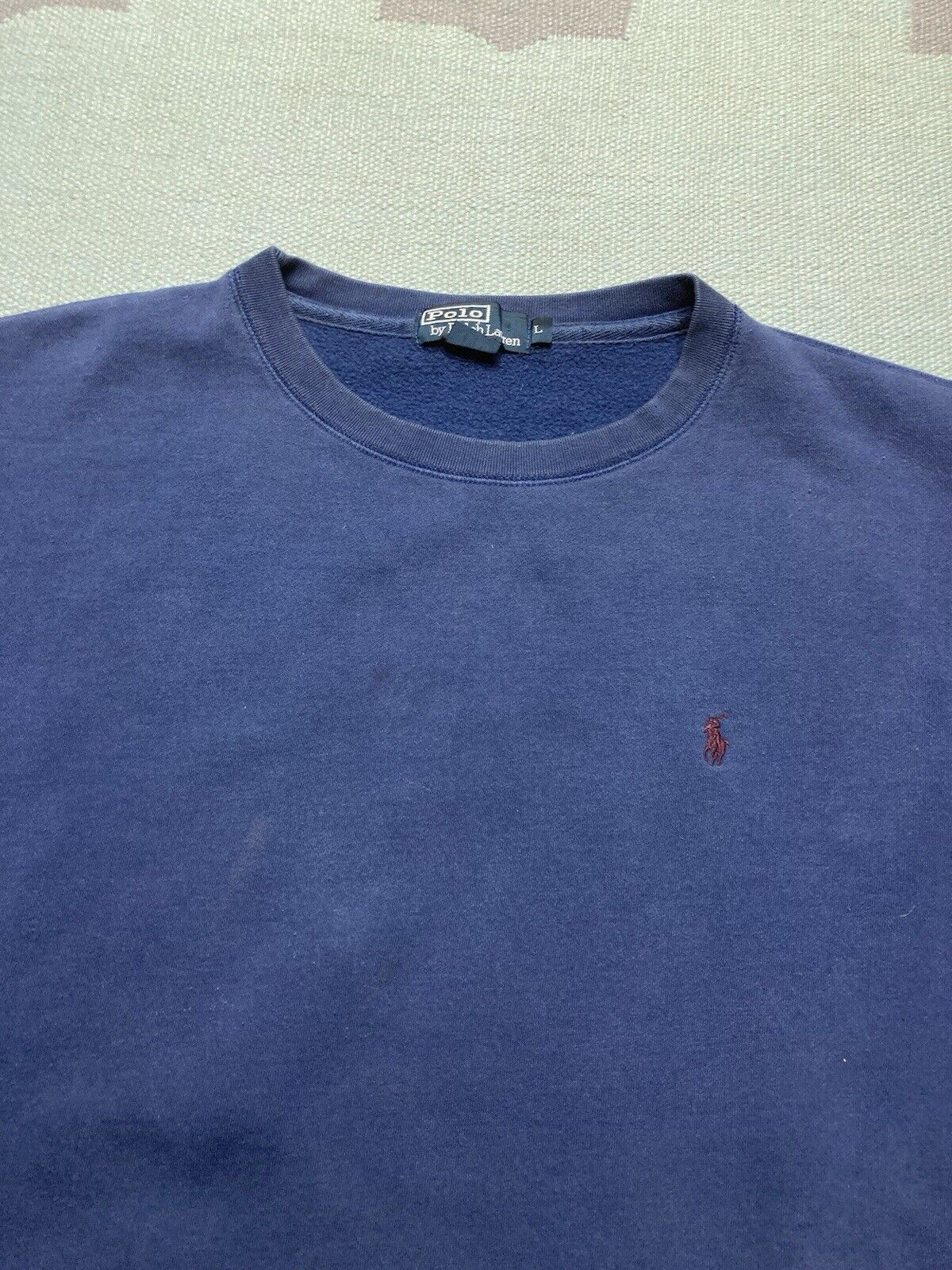 Polo Ralph Lauren × Vintage VTG crewneck sweatshirt polo Ralph Lauren faded blue blank L Size US L / EU 52-54 / 3 - 8 Thumbnail