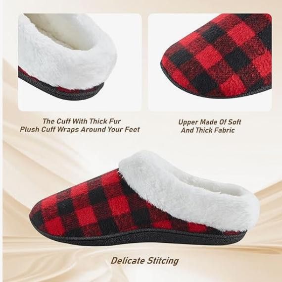 NBDN Nobrandedon Cotton Slippers Plush Lining&Collar, NonSlip SIZE 5 to 5 1/2 Size US 5 / IT 35 - 6 Thumbnail