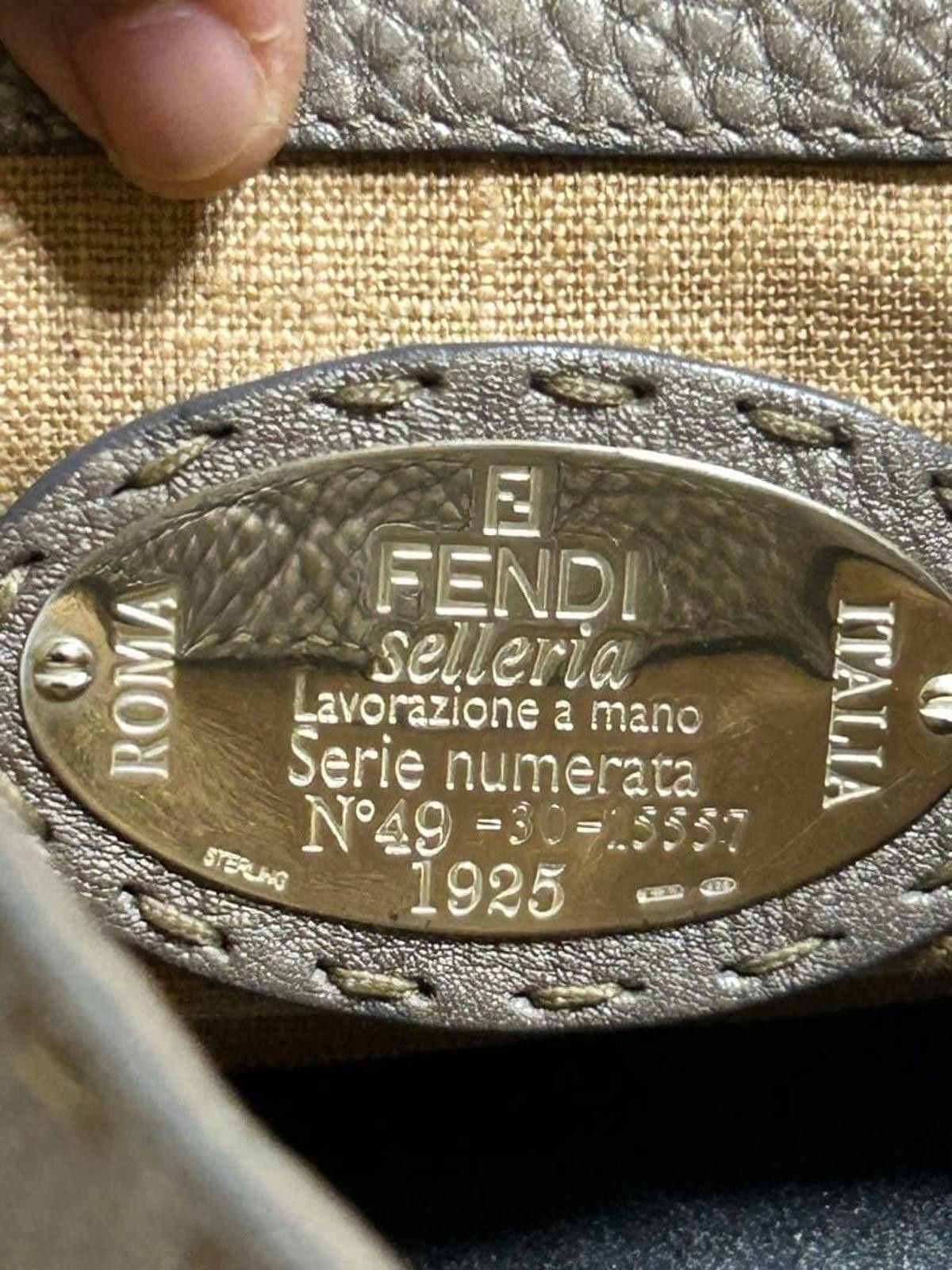 Fendi Fendi - Selleria Small Leather Handbag Taupe Size ONE SIZE - 7 Thumbnail