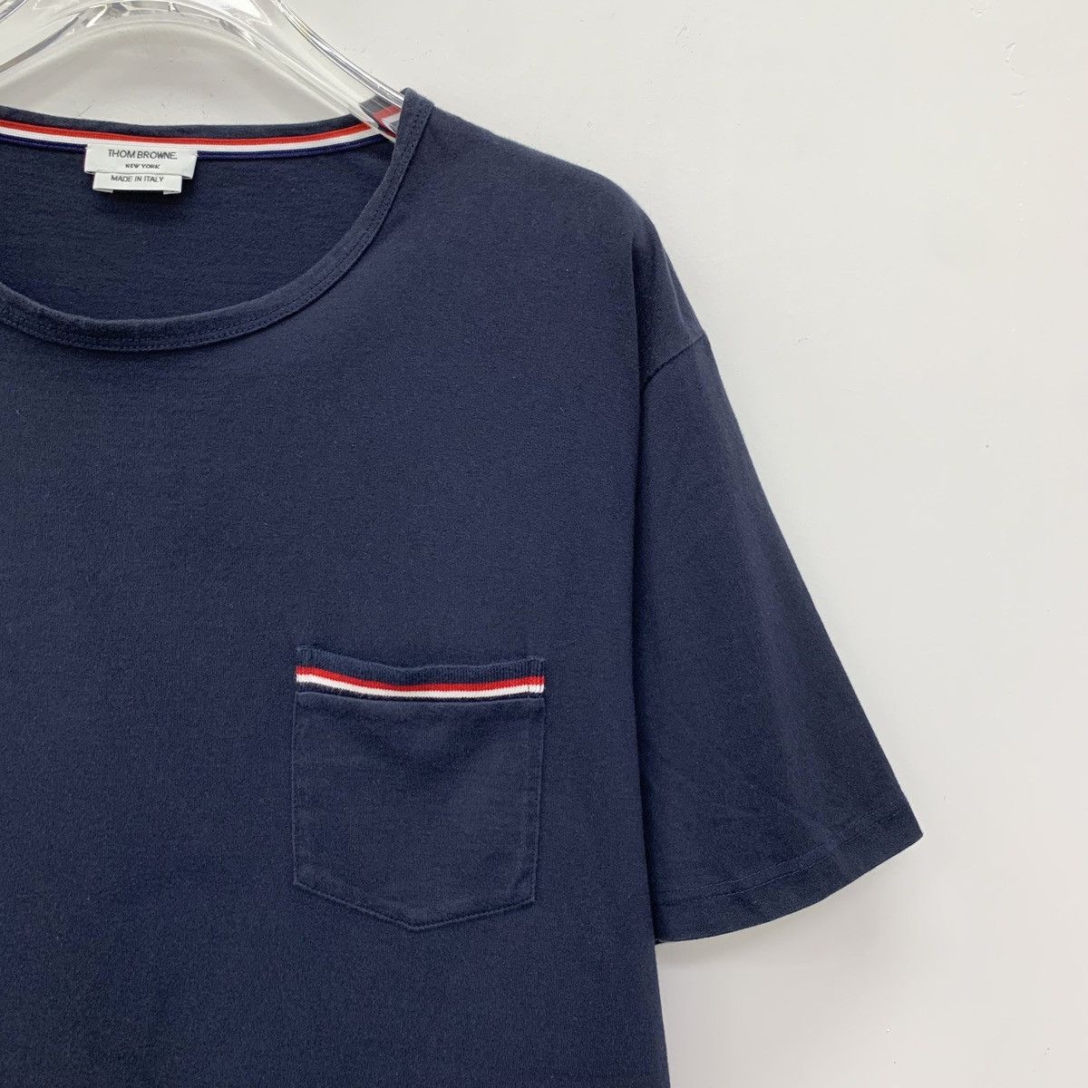 Thom Browne THOM BROWNE navy blue striped cotton short sleeve T-shirt Size US L / EU 52-54 / 3 - 3 Thumbnail