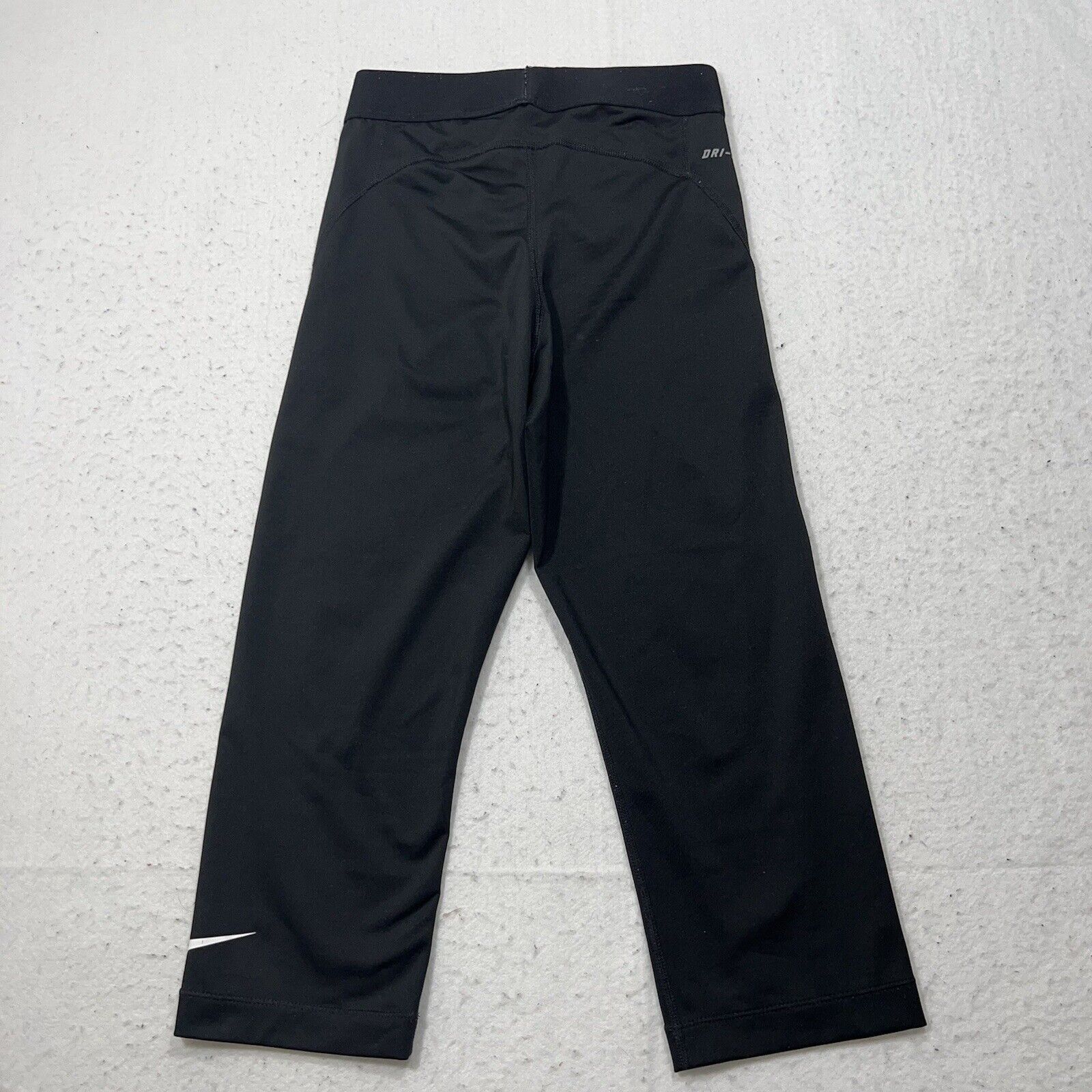 Nike Nike Pro Dri Fit Capri Black & White Leggings Logo Pants Size 25" / US 0 / IT 36 - 6 Thumbnail