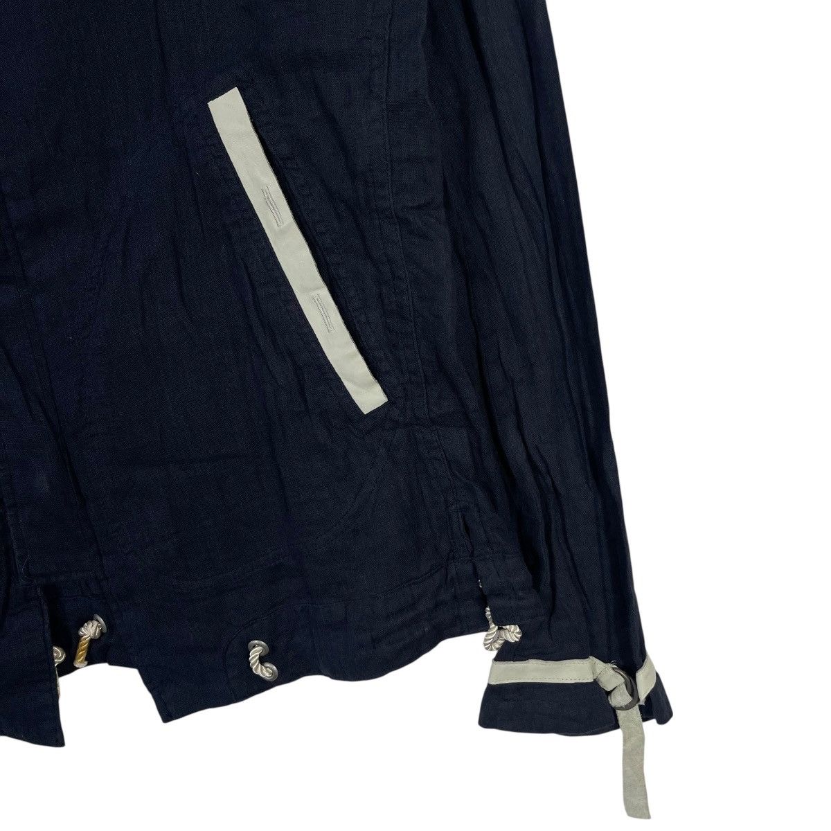 Vintage Bark Tannage Hooded Jacket Navy Horse Leather Trim Japanese Size S / US 4 / IT 40 - 5 Thumbnail