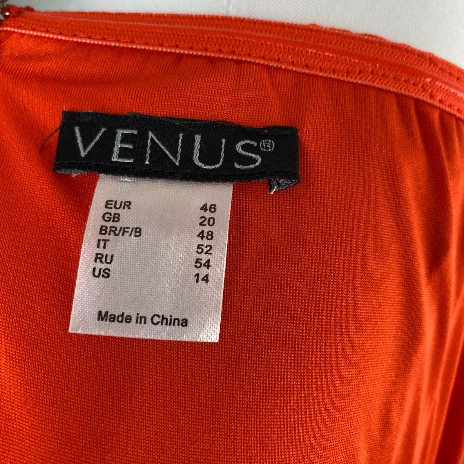 Venus Venus Orange Off Shoulder Cascading Bell Sleeve Sheath Dress Size XL / US 12-14 / IT 48-50 - 9 Thumbnail